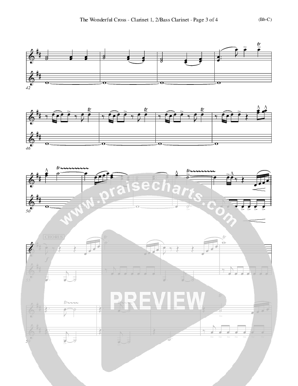 The Wonderful Cross Clarinet 1/2, Bass Clarinet (Chris Tomlin)