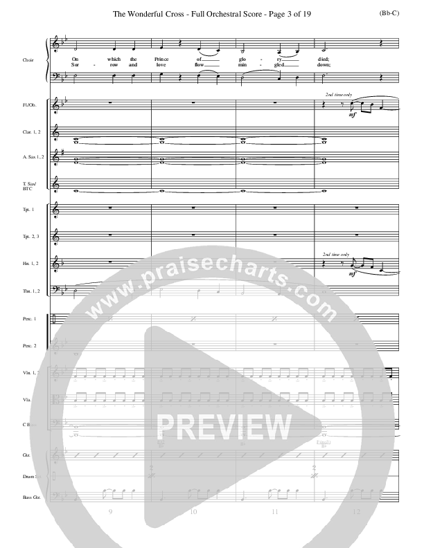 The Wonderful Cross Conductor's Score (Chris Tomlin)