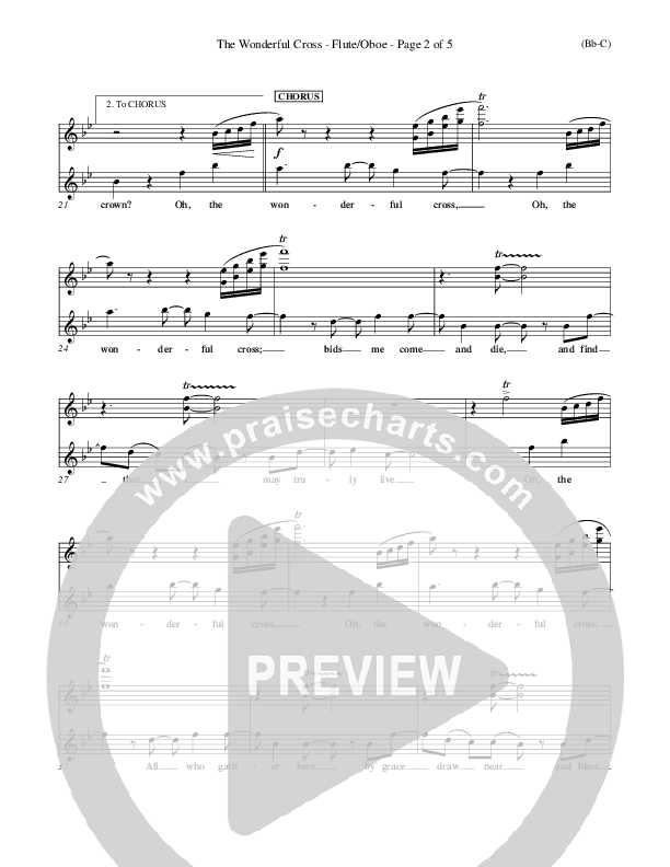 The Wonderful Cross Flute/Oboe (Chris Tomlin)