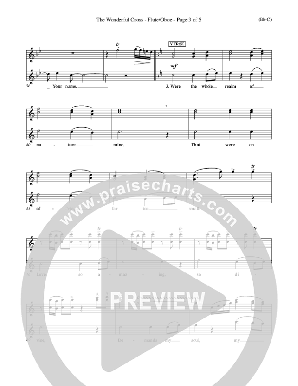 The Wonderful Cross Flute/Oboe (Chris Tomlin)