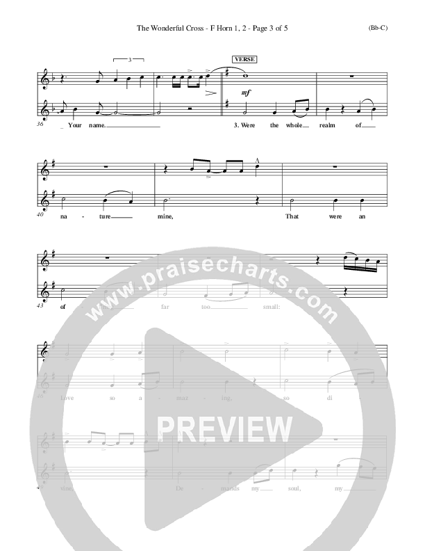 The Wonderful Cross French Horn 1/2 (Chris Tomlin)