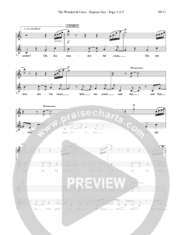 The Wonderful Cross Soprano Sax (Chris Tomlin)