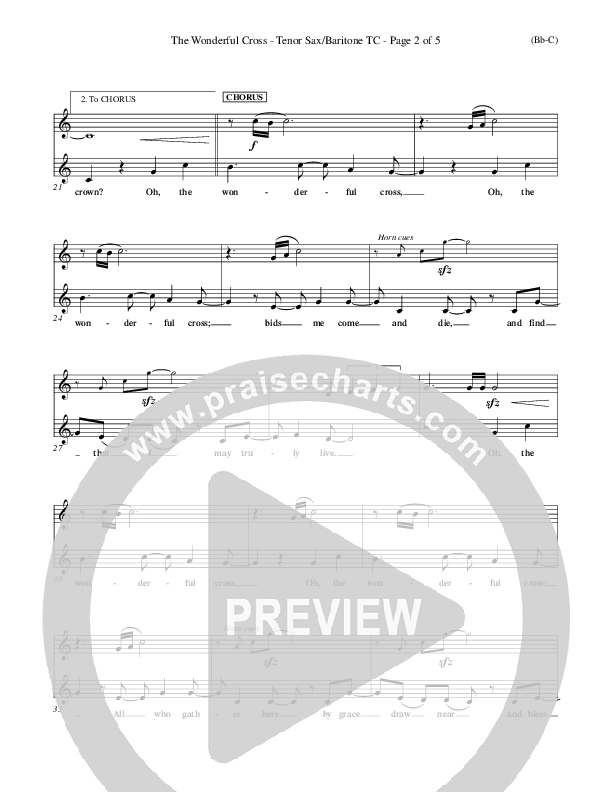 The Wonderful Cross Tenor Sax 2 (Chris Tomlin)