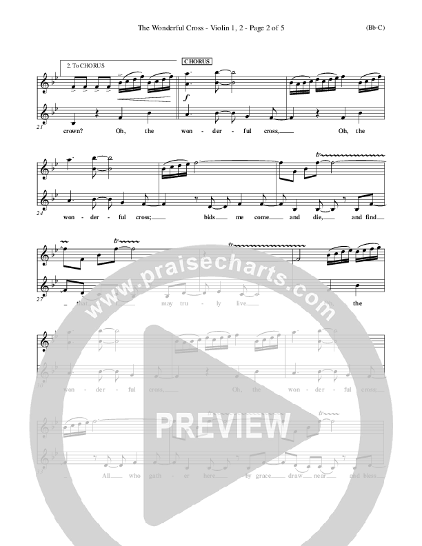 The Wonderful Cross Violin 1/2 (Chris Tomlin)