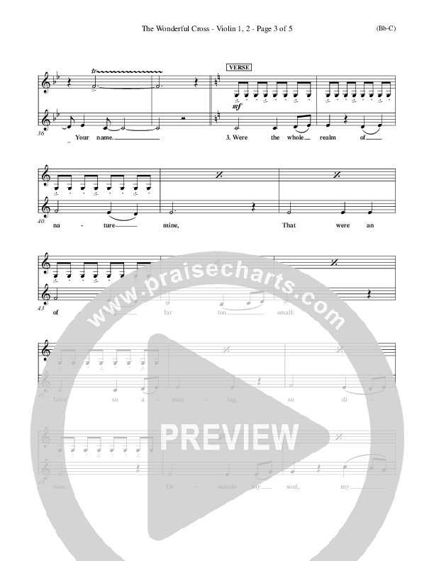 The Wonderful Cross Violin 1/2 (Chris Tomlin)