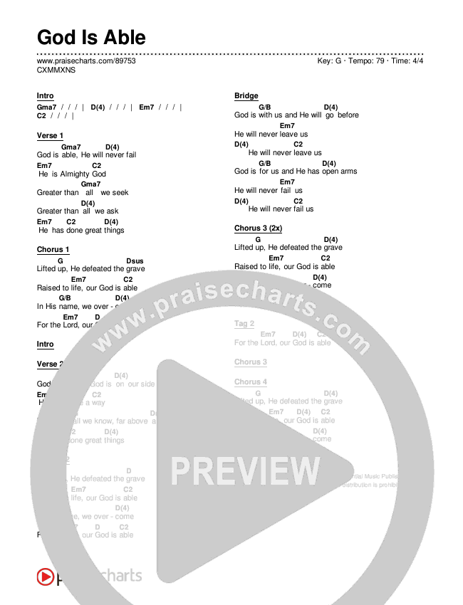 God Is Able Chords & Lyrics (CXMMXNS)