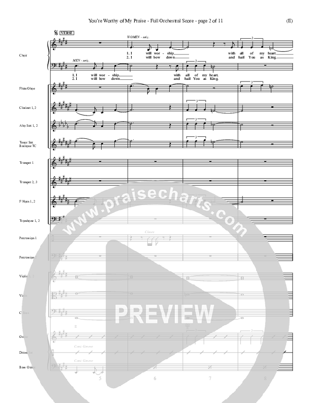 You're Worthy Of My Praise Orchestration (David Ruis)