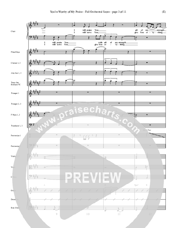 You're Worthy Of My Praise Orchestration (David Ruis)