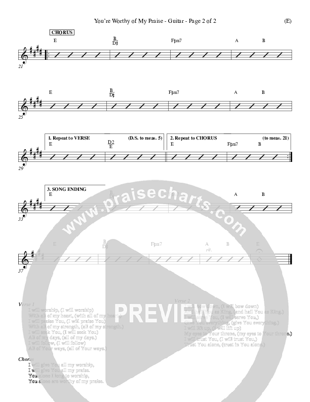 You're Worthy Of My Praise Guitar (David Ruis)