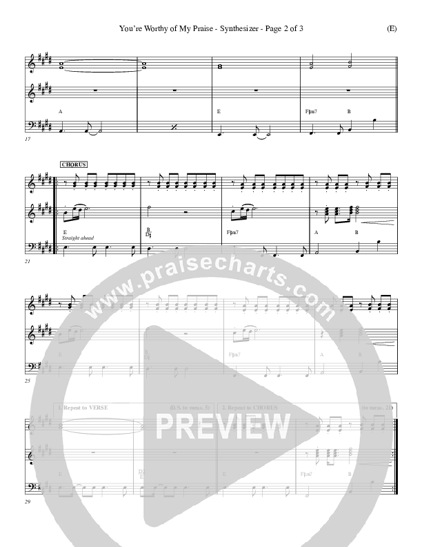 You're Worthy Of My Praise Synth (David Ruis)