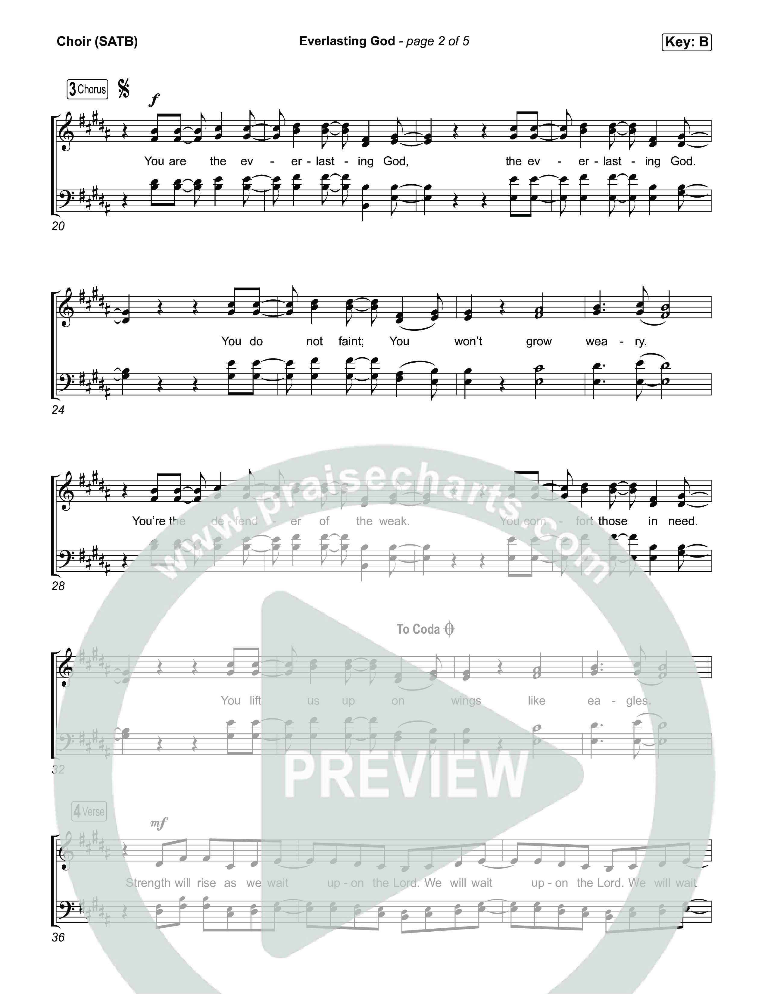 Everlasting God Choir Sheet (SATB) (House Of Worship / Brenton Brown / Pat Barrett)