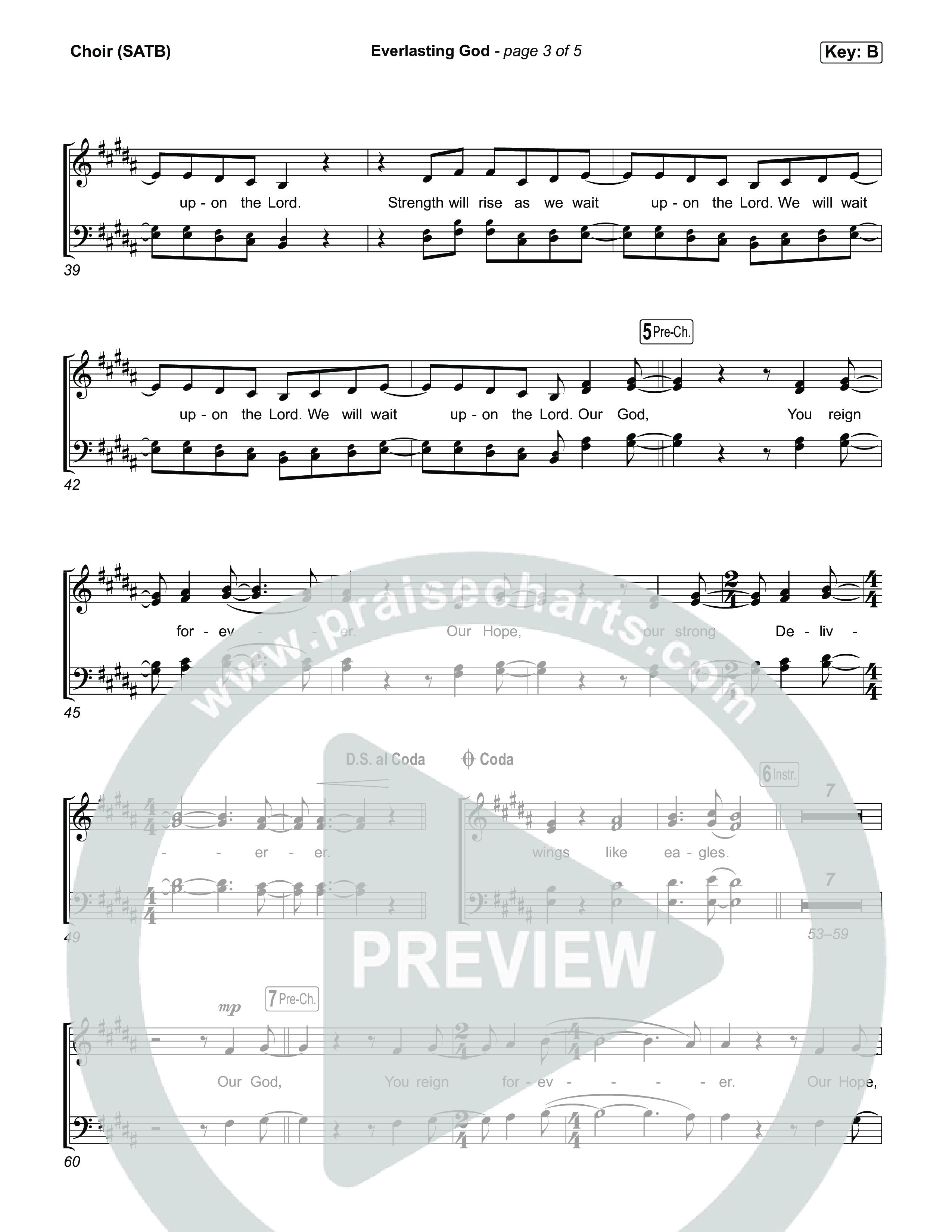 Everlasting God Choir Sheet (SATB) (House Of Worship / Brenton Brown / Pat Barrett)