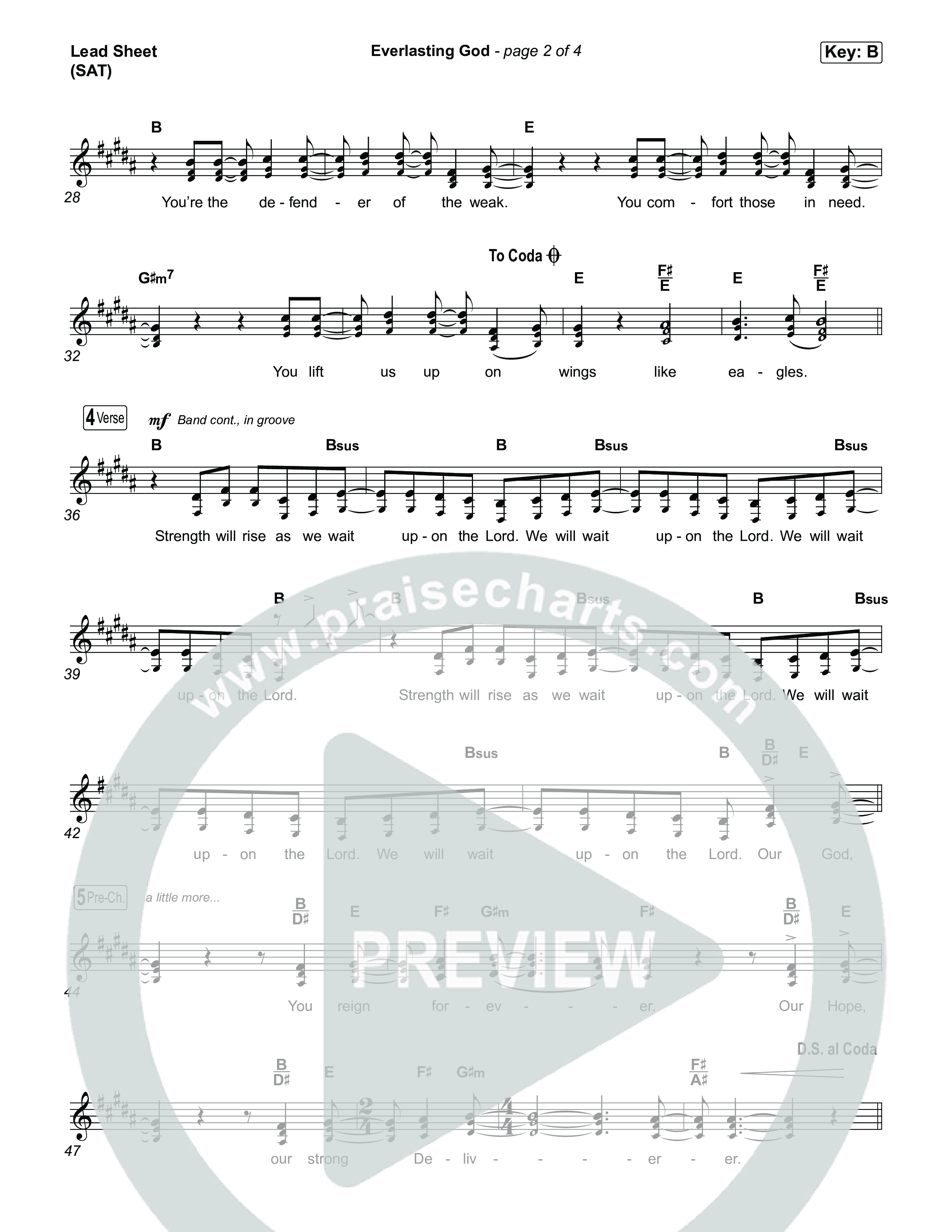 Everlasting God Lead Sheet (SAT) (House Of Worship / Brenton Brown / Pat Barrett)