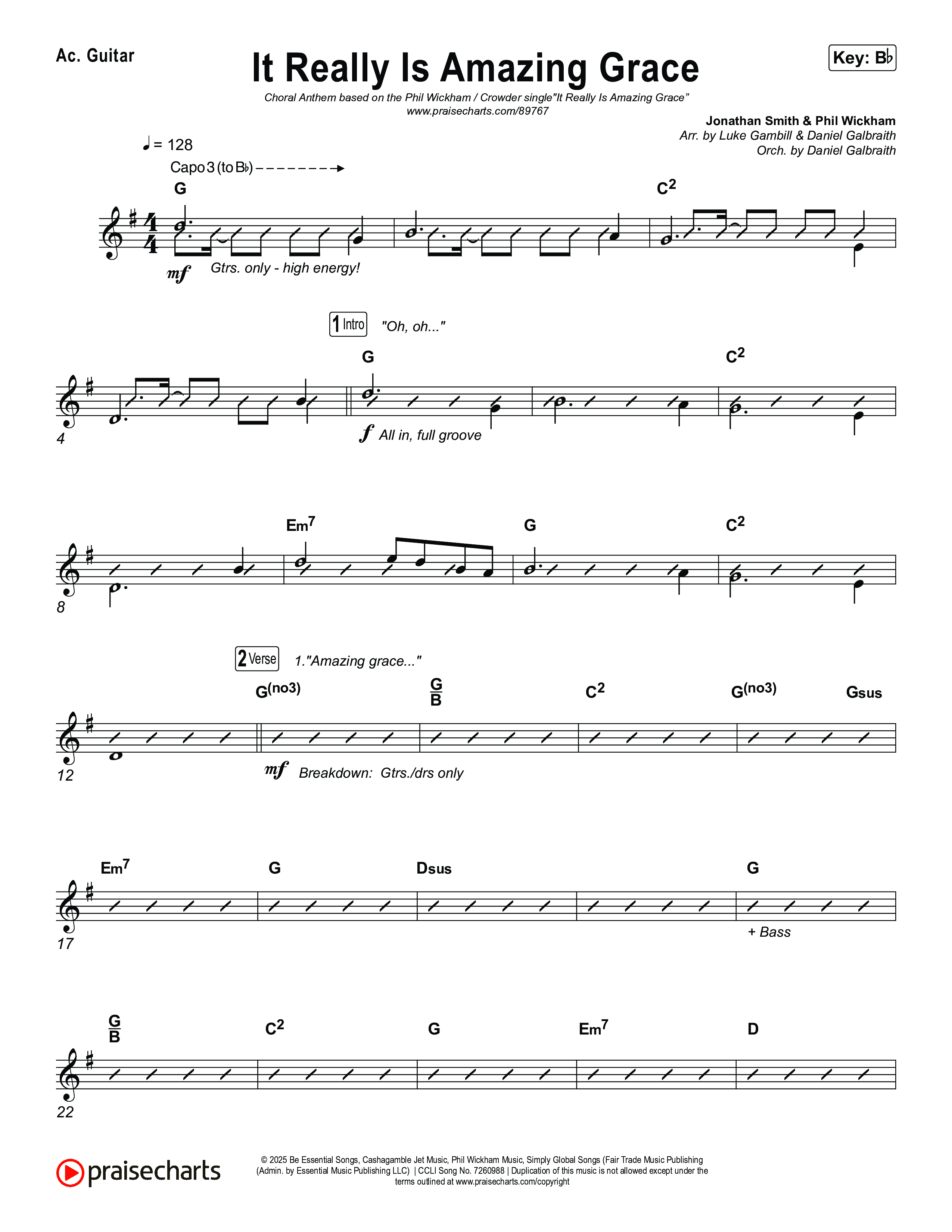 It Really Is Amazing Grace (Choral Anthem SATB) Acoustic Guitar (Phil Wickham / Crowder / Arr. Luke Gambill)