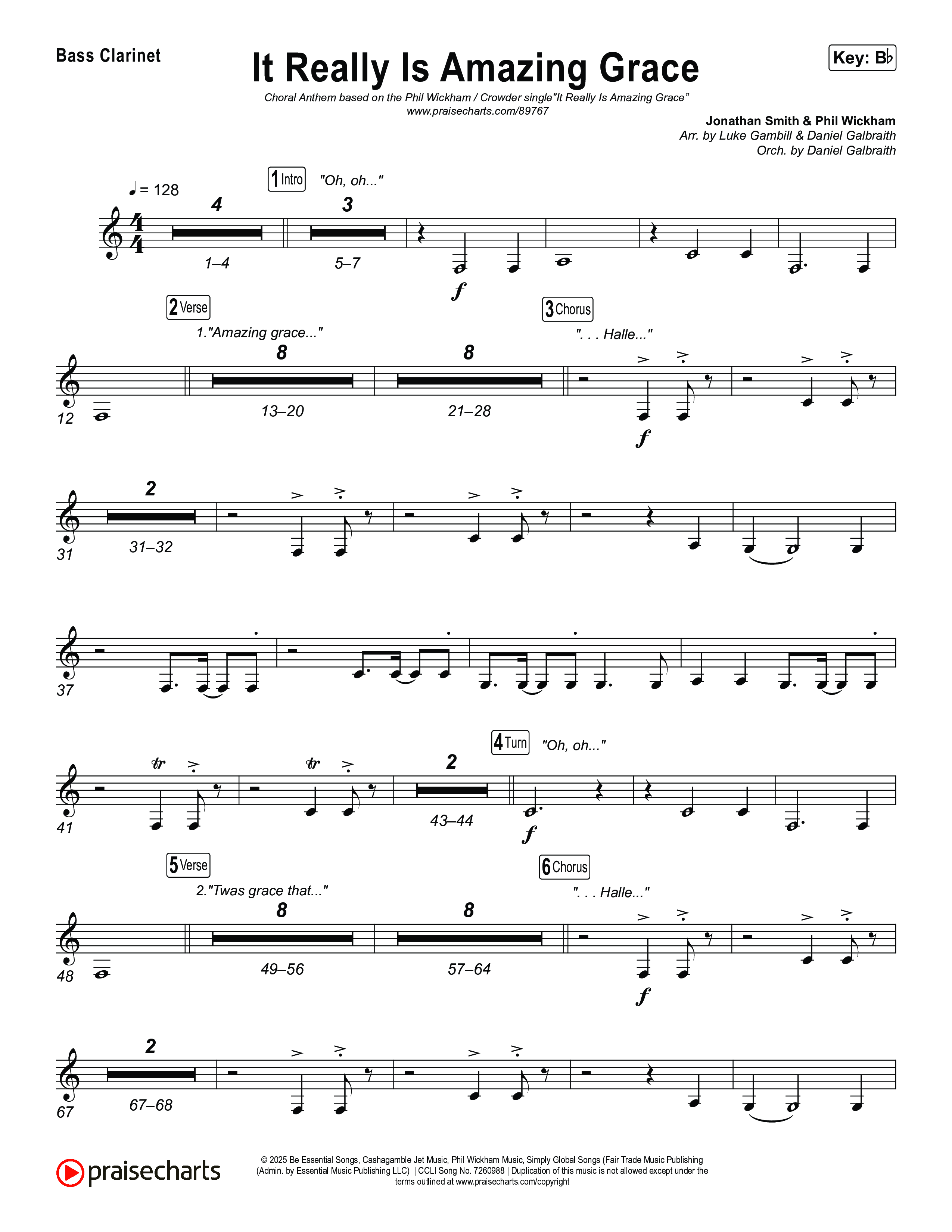 It Really Is Amazing Grace (Choral Anthem SATB) Bass Clarinet (Phil Wickham / Crowder / Arr. Luke Gambill)