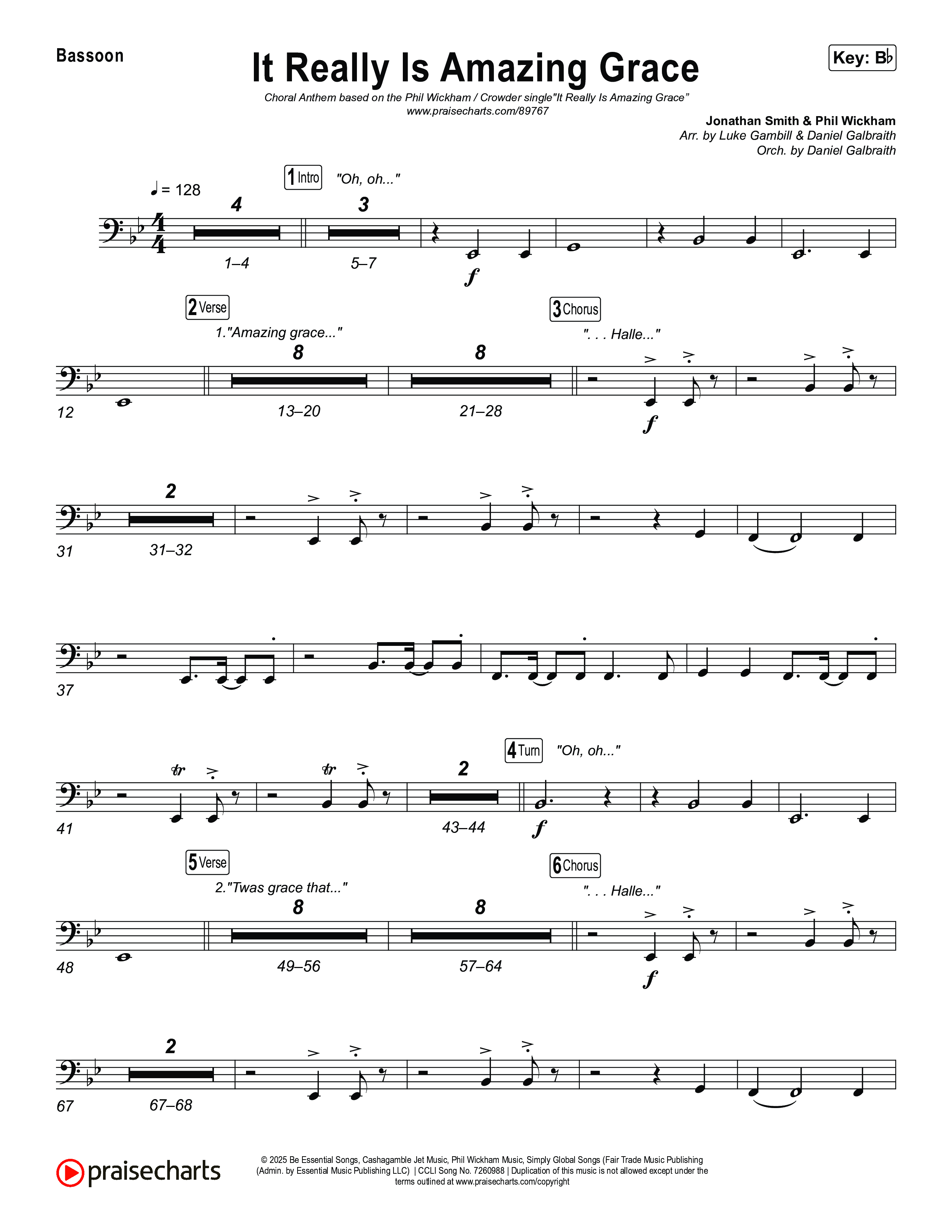 It Really Is Amazing Grace (Choral Anthem SATB) Bassoon (Phil Wickham / Crowder / Arr. Luke Gambill)