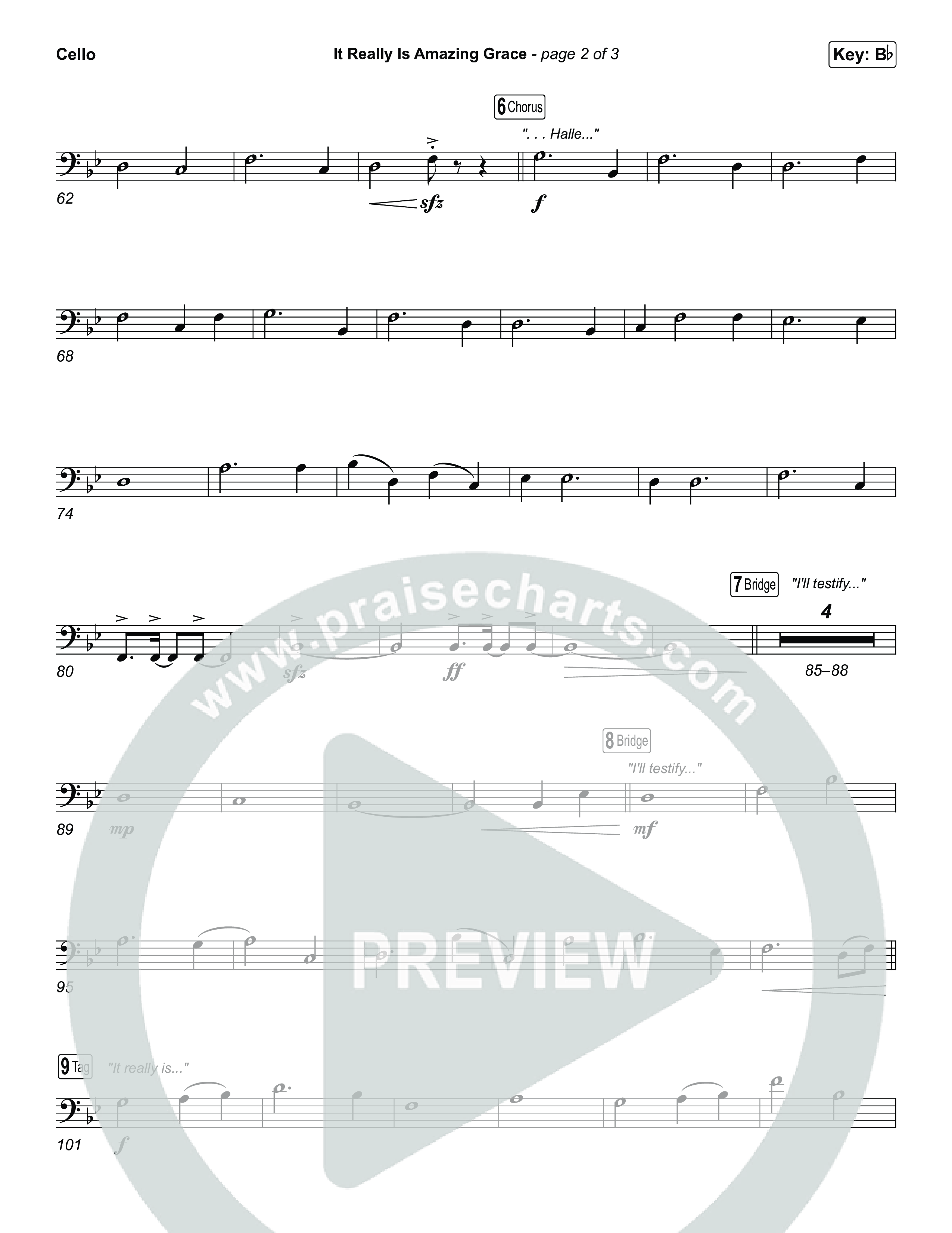 It Really Is Amazing Grace (Choral Anthem SATB) Cello (Phil Wickham / Crowder / Arr. Luke Gambill)