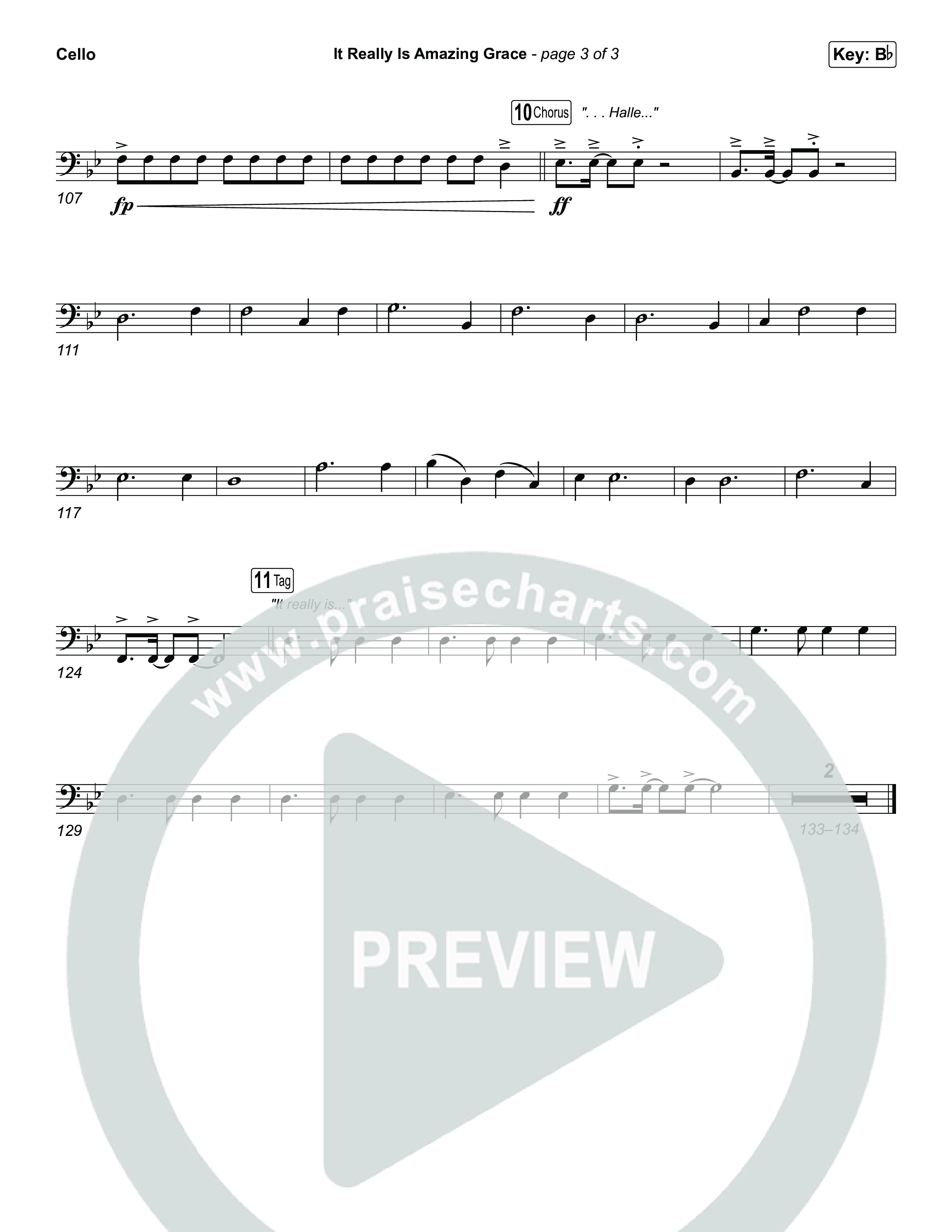 It Really Is Amazing Grace (Choral Anthem SATB) Cello (Phil Wickham / Crowder / Arr. Luke Gambill)