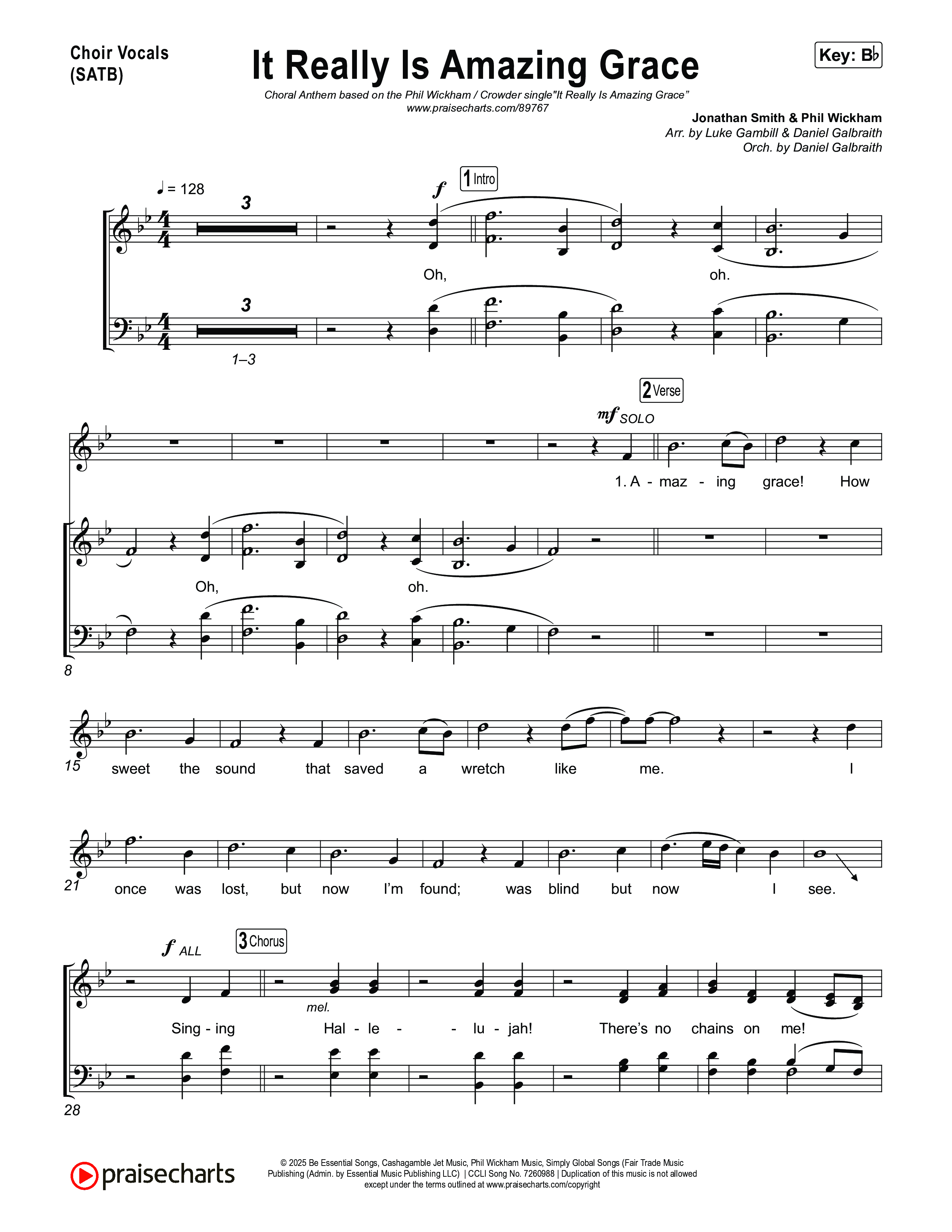 It Really Is Amazing Grace (Choral Anthem SATB) Choir Sheet (SATB) (Phil Wickham / Crowder / Arr. Luke Gambill)