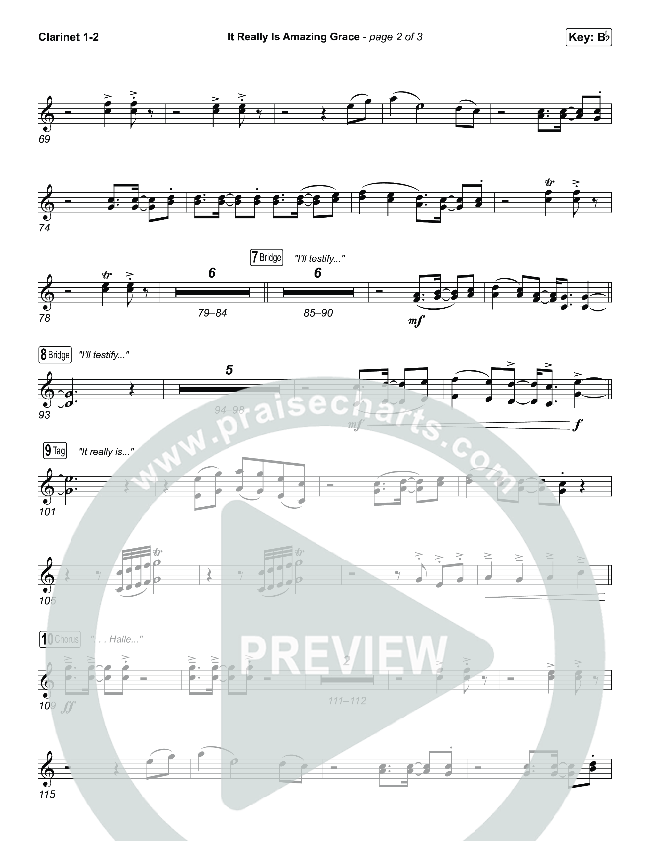 It Really Is Amazing Grace (Choral Anthem SATB) Clarinet 1/2 (Phil Wickham / Crowder / Arr. Luke Gambill)