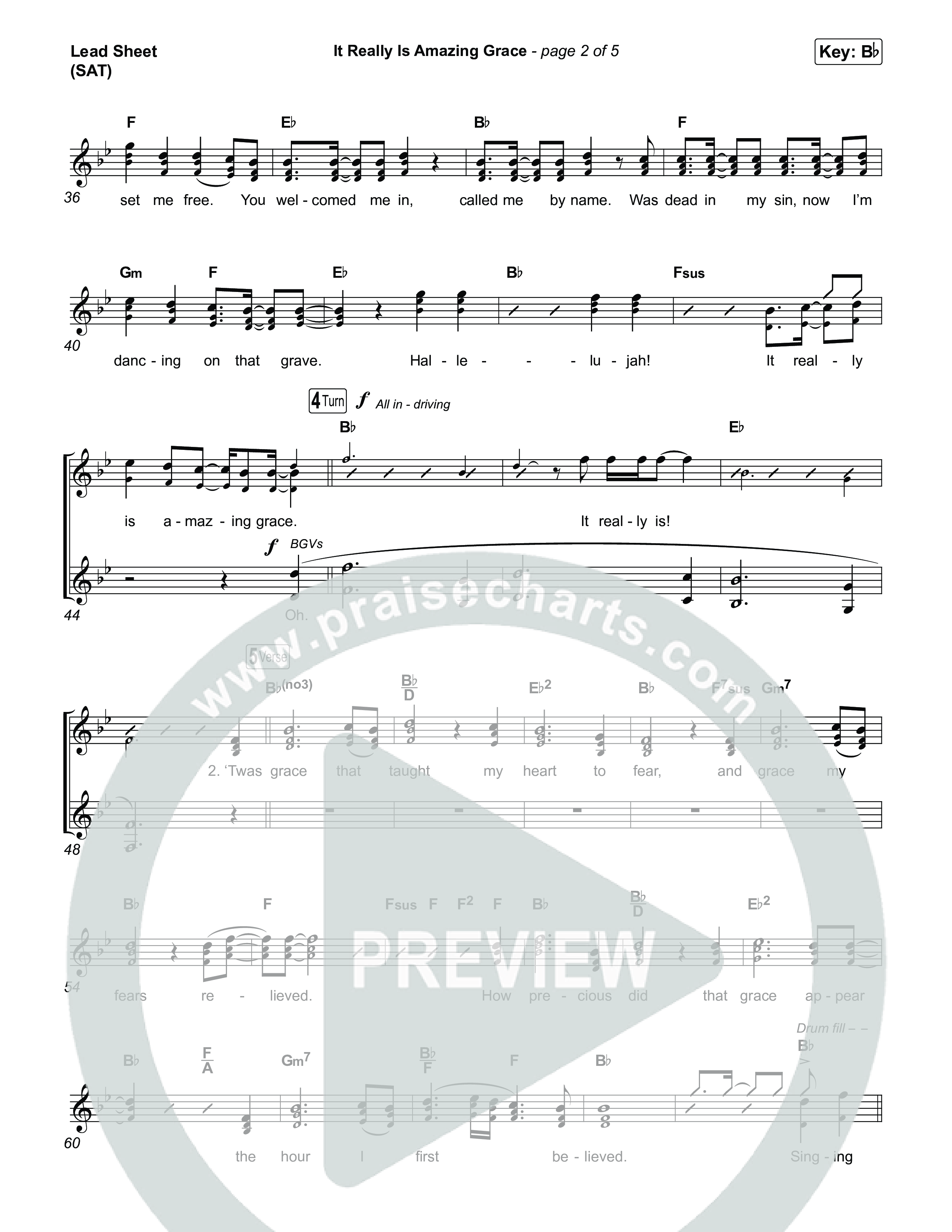 It Really Is Amazing Grace (Choral Anthem SATB) Lead Sheet (SAT) (Phil Wickham / Crowder / Arr. Luke Gambill)
