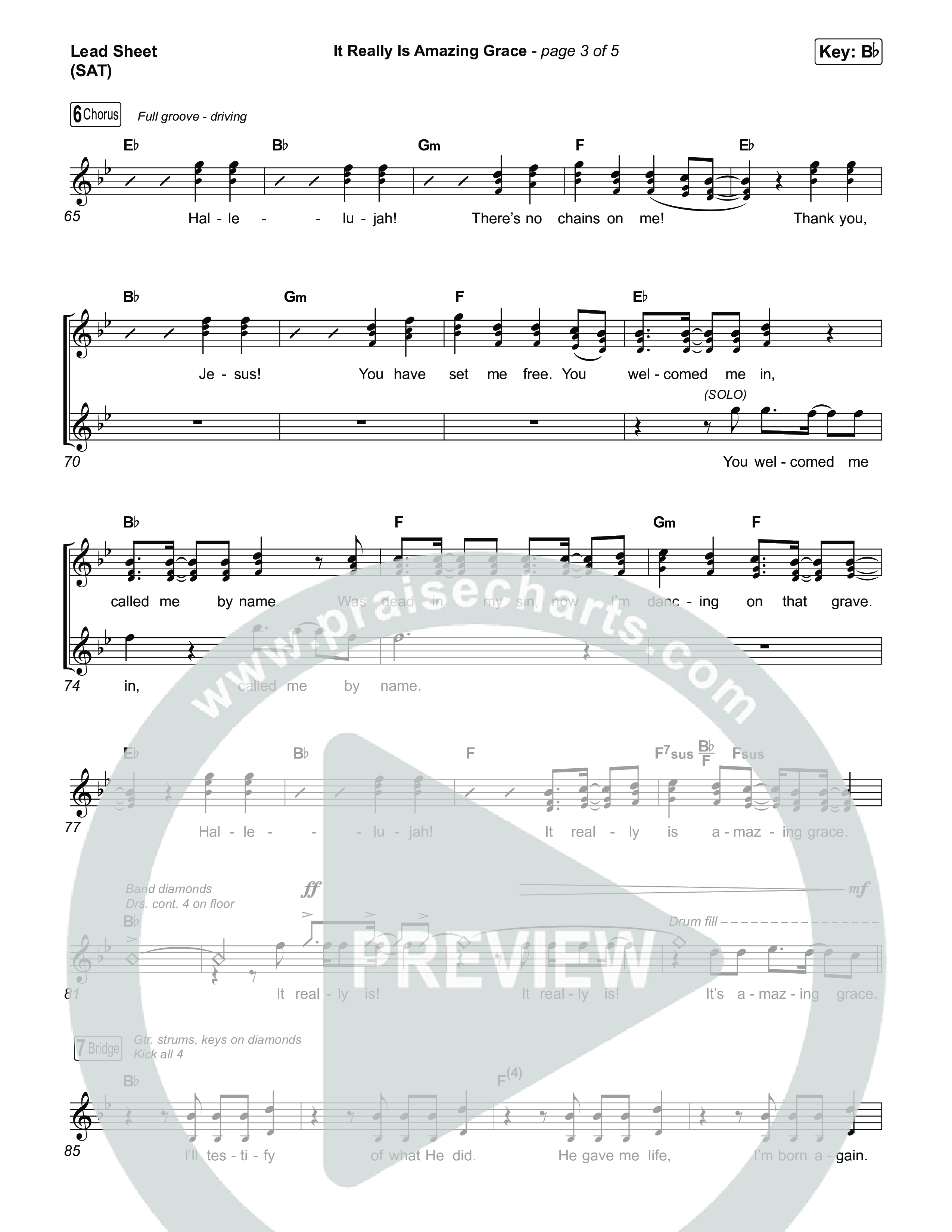It Really Is Amazing Grace (Choral Anthem SATB) Lead Sheet (SAT) (Phil Wickham / Crowder / Arr. Luke Gambill)