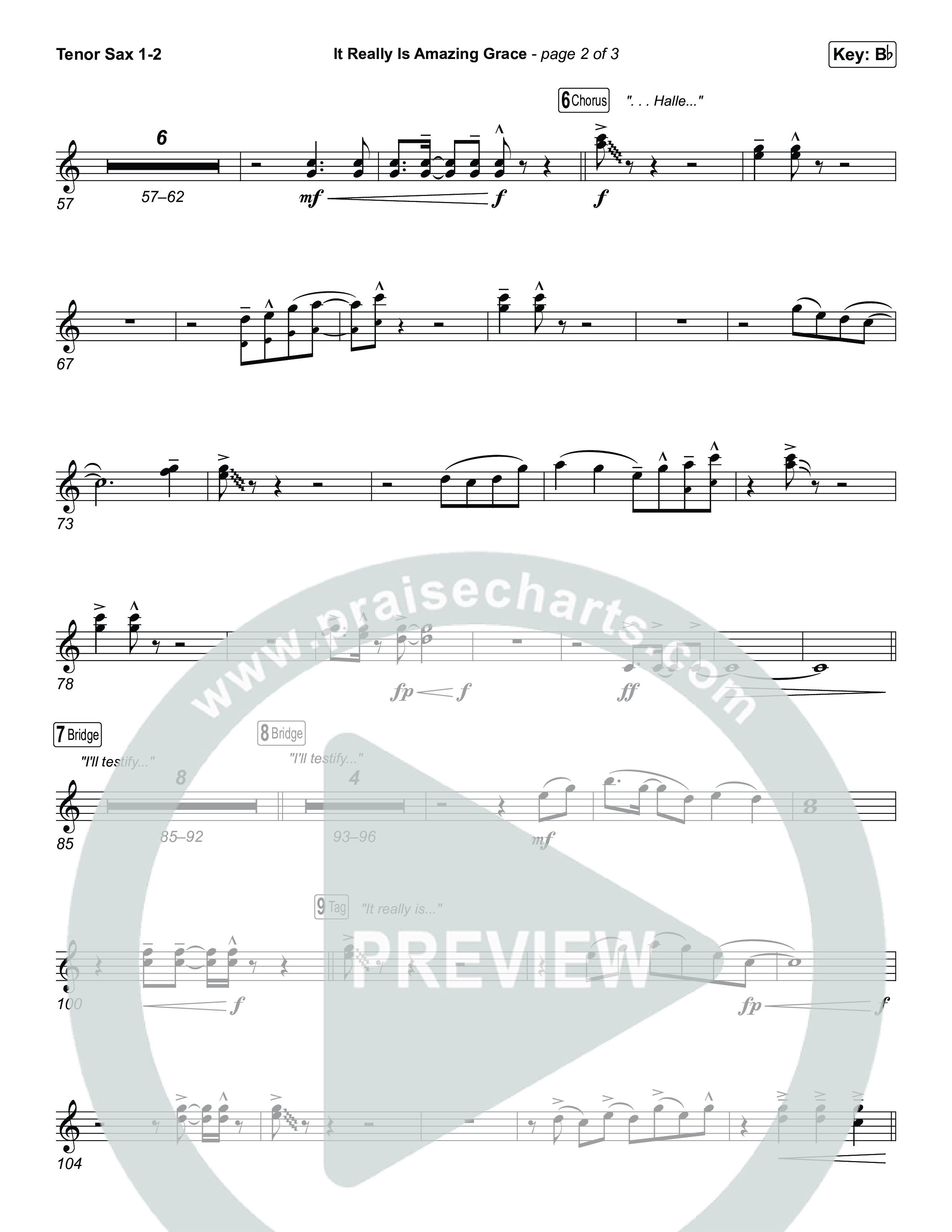 It Really Is Amazing Grace (Choral Anthem SATB) Tenor Sax 1,2 (Phil Wickham / Crowder / Arr. Luke Gambill)