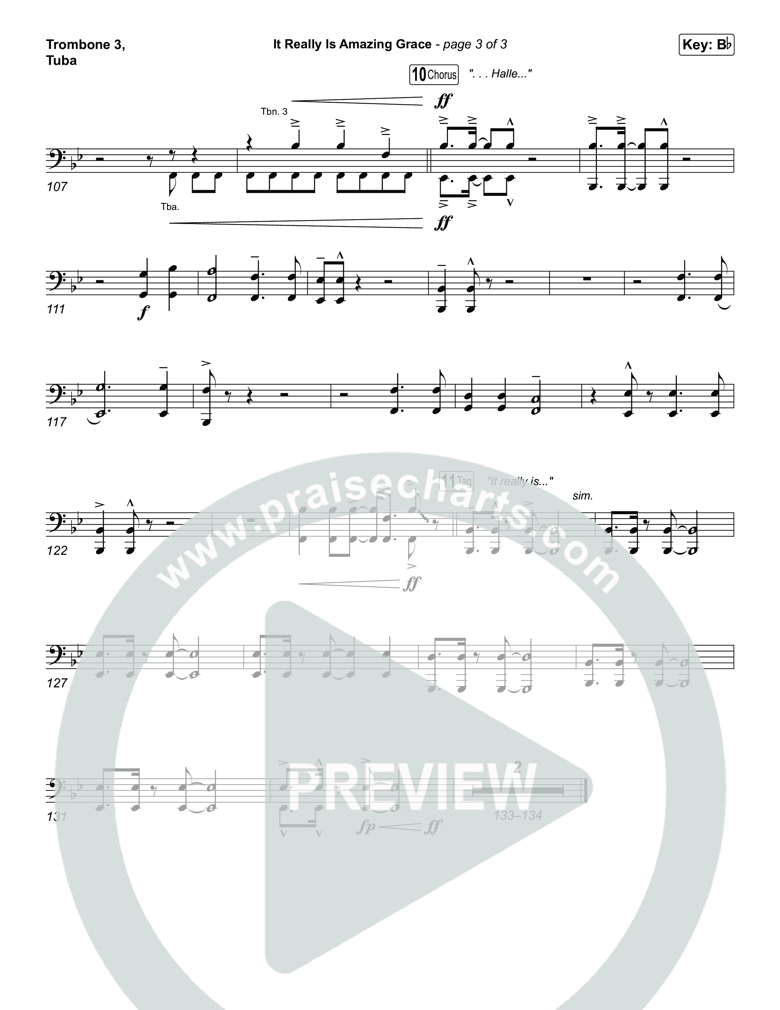 It Really Is Amazing Grace (Choral Anthem SATB) Trombone 3/Tuba (Phil Wickham / Crowder / Arr. Luke Gambill)