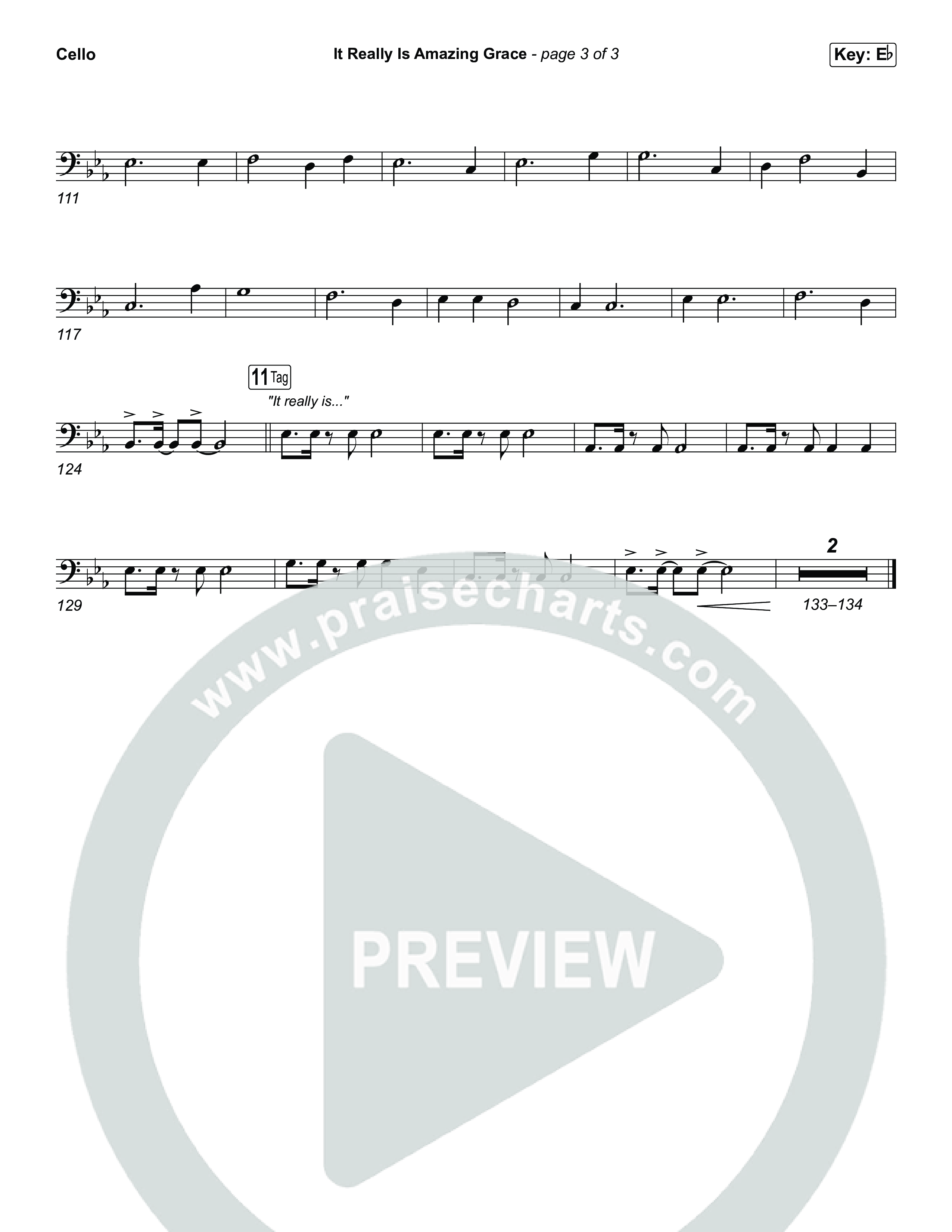 It Really Is Amazing Grace (Worship Choir/SAB) Cello (Phil Wickham / Crowder / Arr. Luke Gambill)