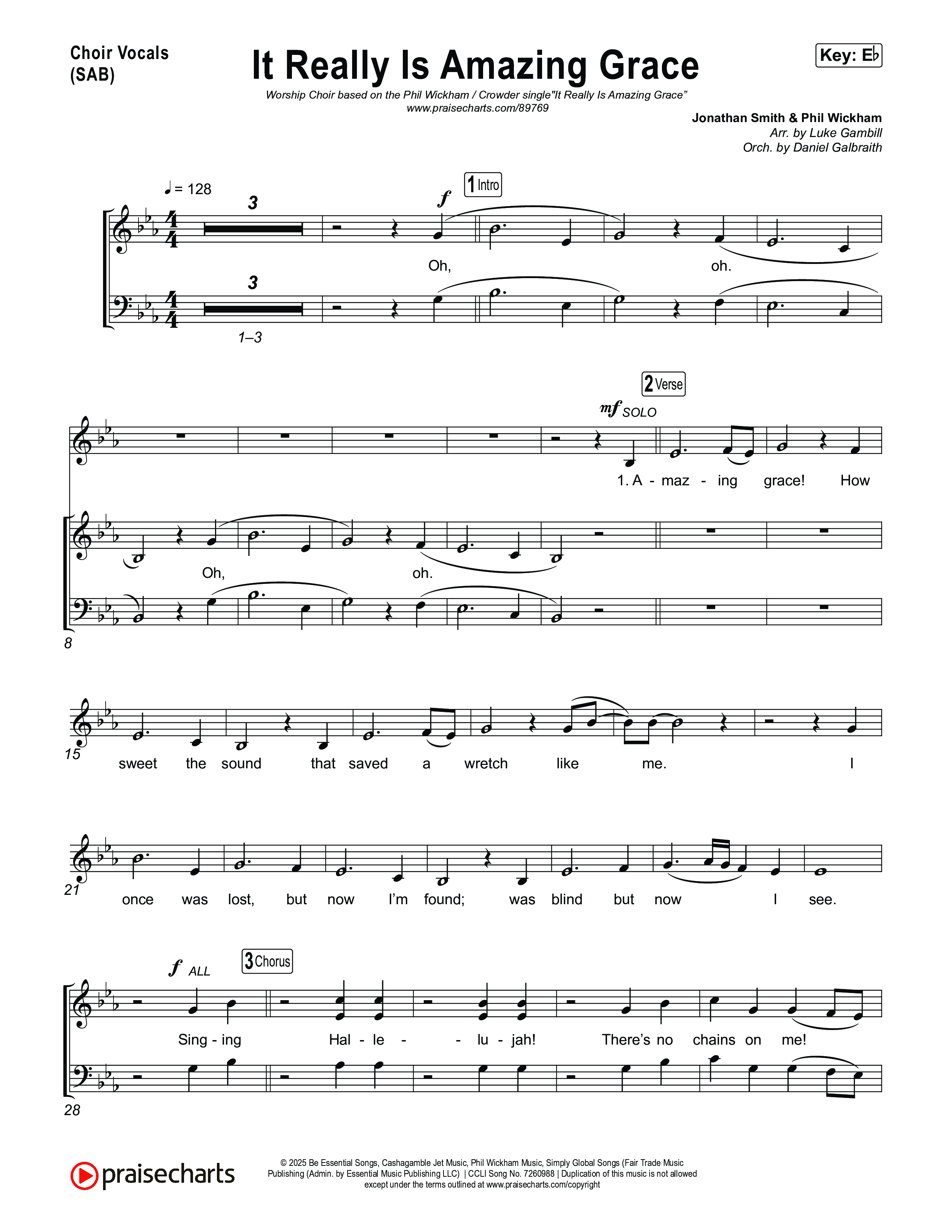 It Really Is Amazing Grace (Worship Choir/SAB) Choir Sheet (SAB) (Phil Wickham / Crowder / Arr. Luke Gambill)