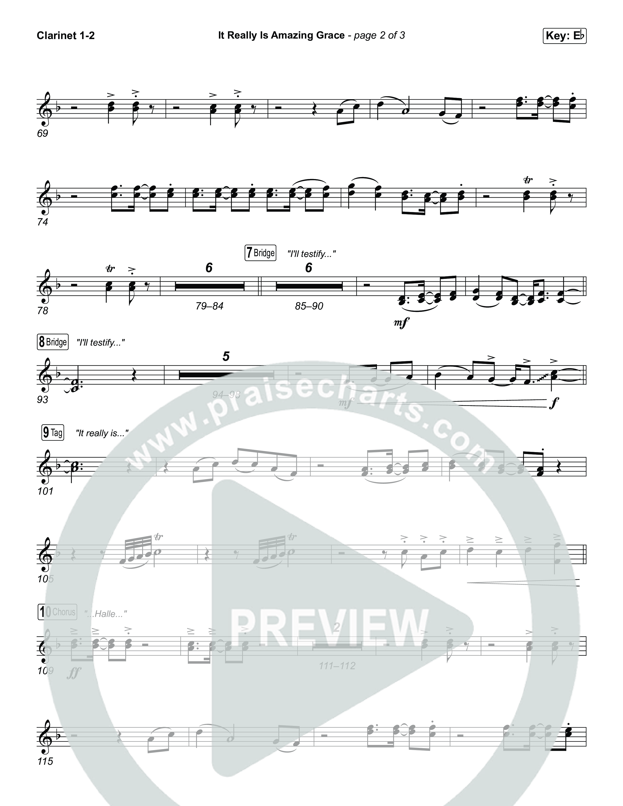 It Really Is Amazing Grace (Worship Choir/SAB) Clarinet 1/2 (Phil Wickham / Crowder / Arr. Luke Gambill)