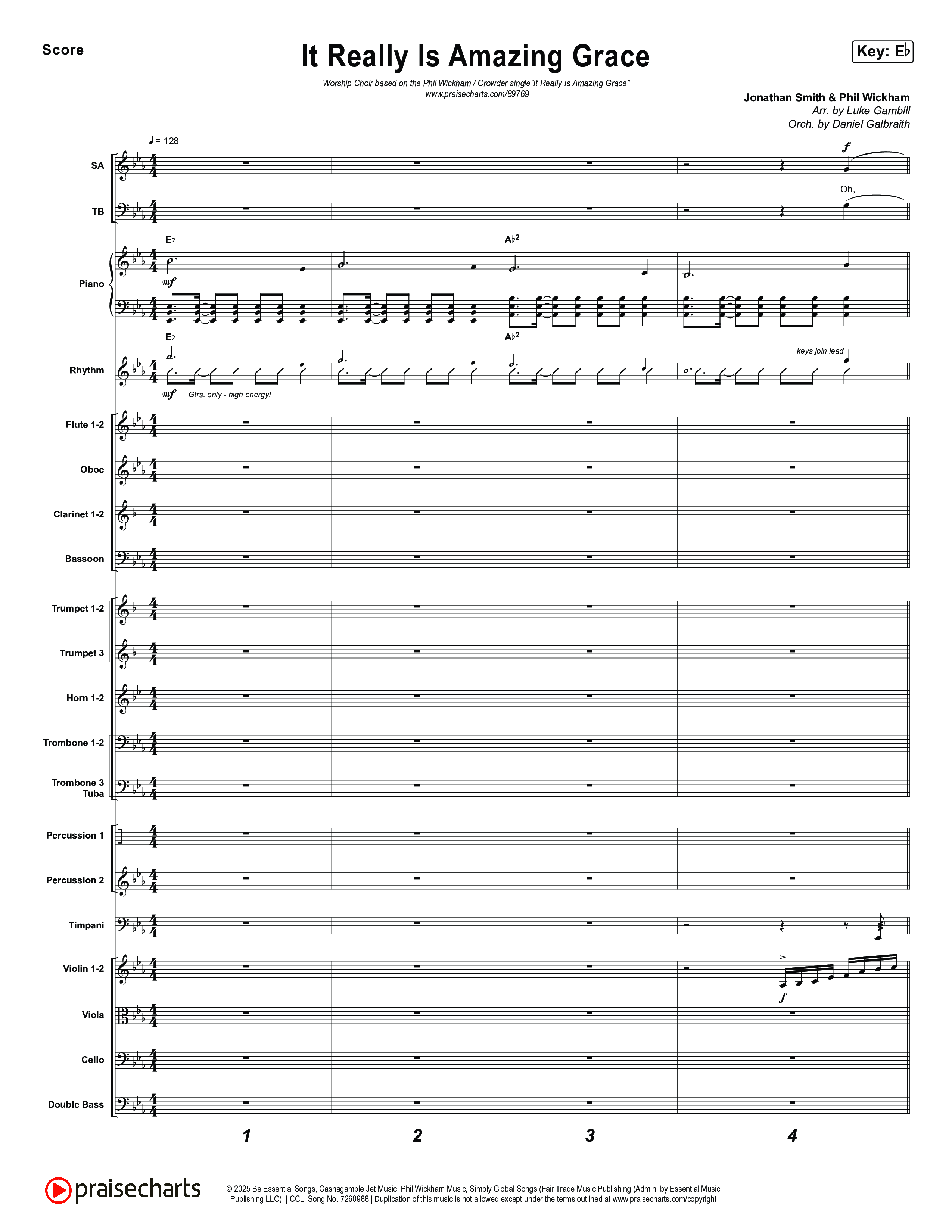 It Really Is Amazing Grace (Worship Choir/SAB) Orchestration (No Vocals) (Phil Wickham / Crowder / Arr. Luke Gambill)