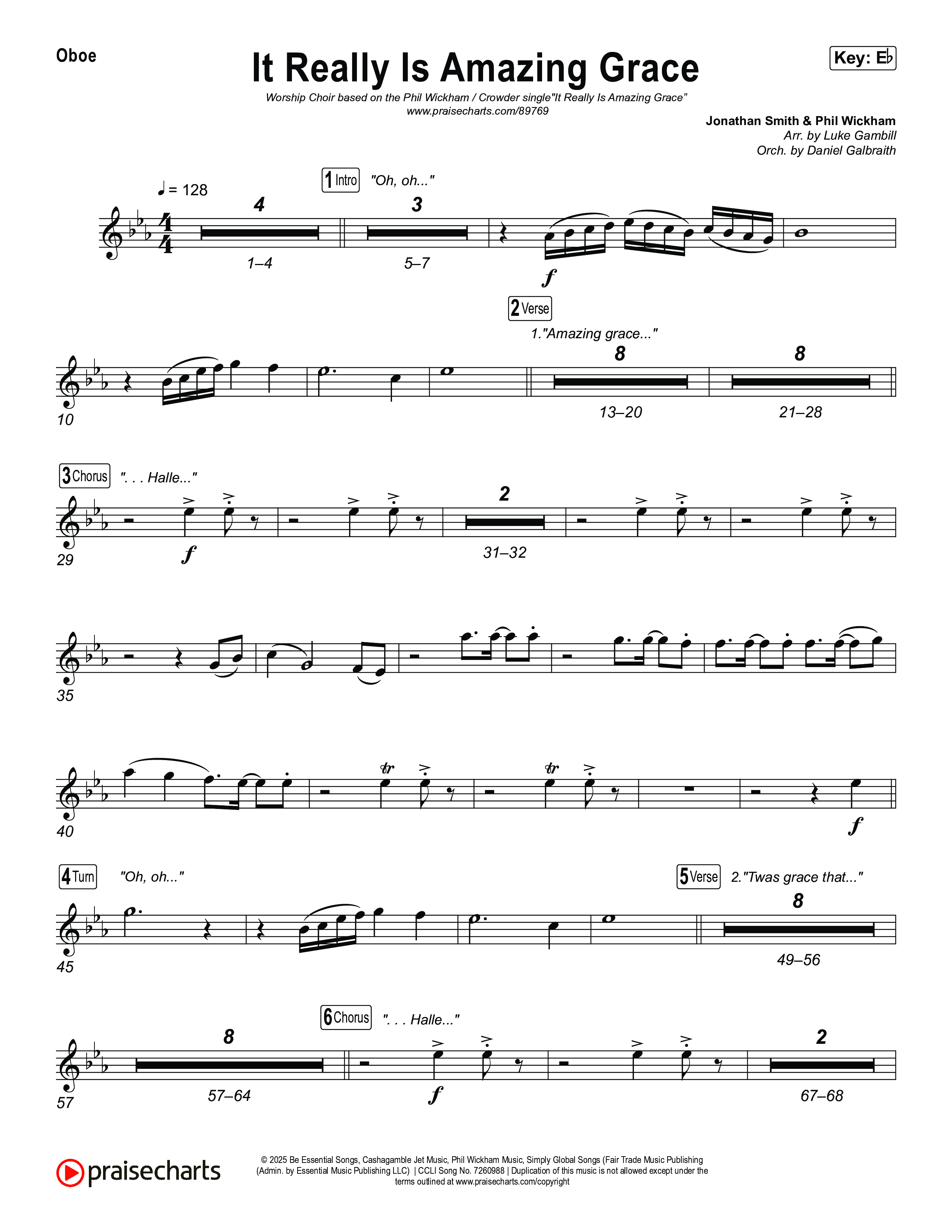 It Really Is Amazing Grace (Worship Choir/SAB) Oboe (Phil Wickham / Crowder / Arr. Luke Gambill)