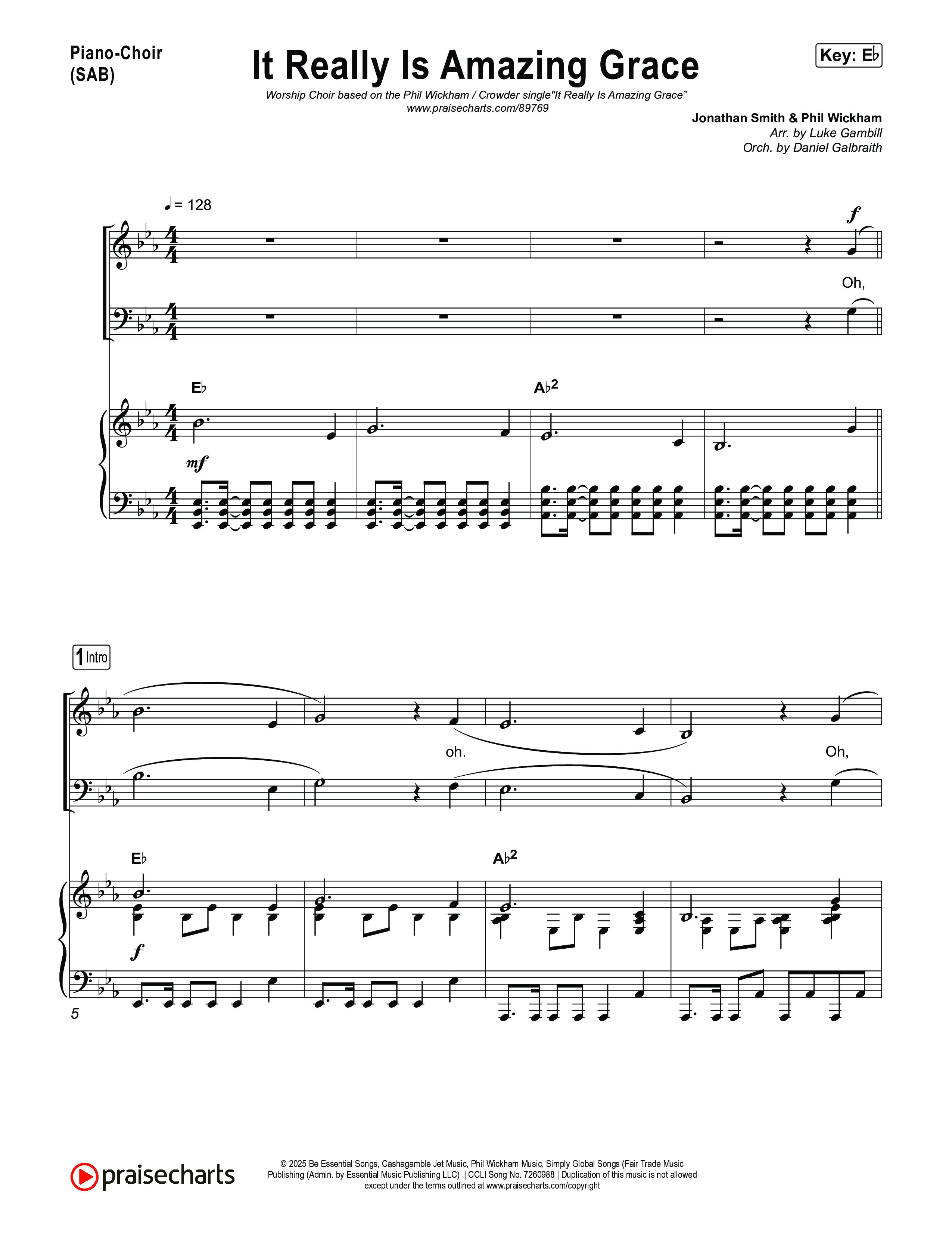 It Really Is Amazing Grace (Worship Choir/SAB) Piano/Choir (SAB) (Phil Wickham / Crowder / Arr. Luke Gambill)