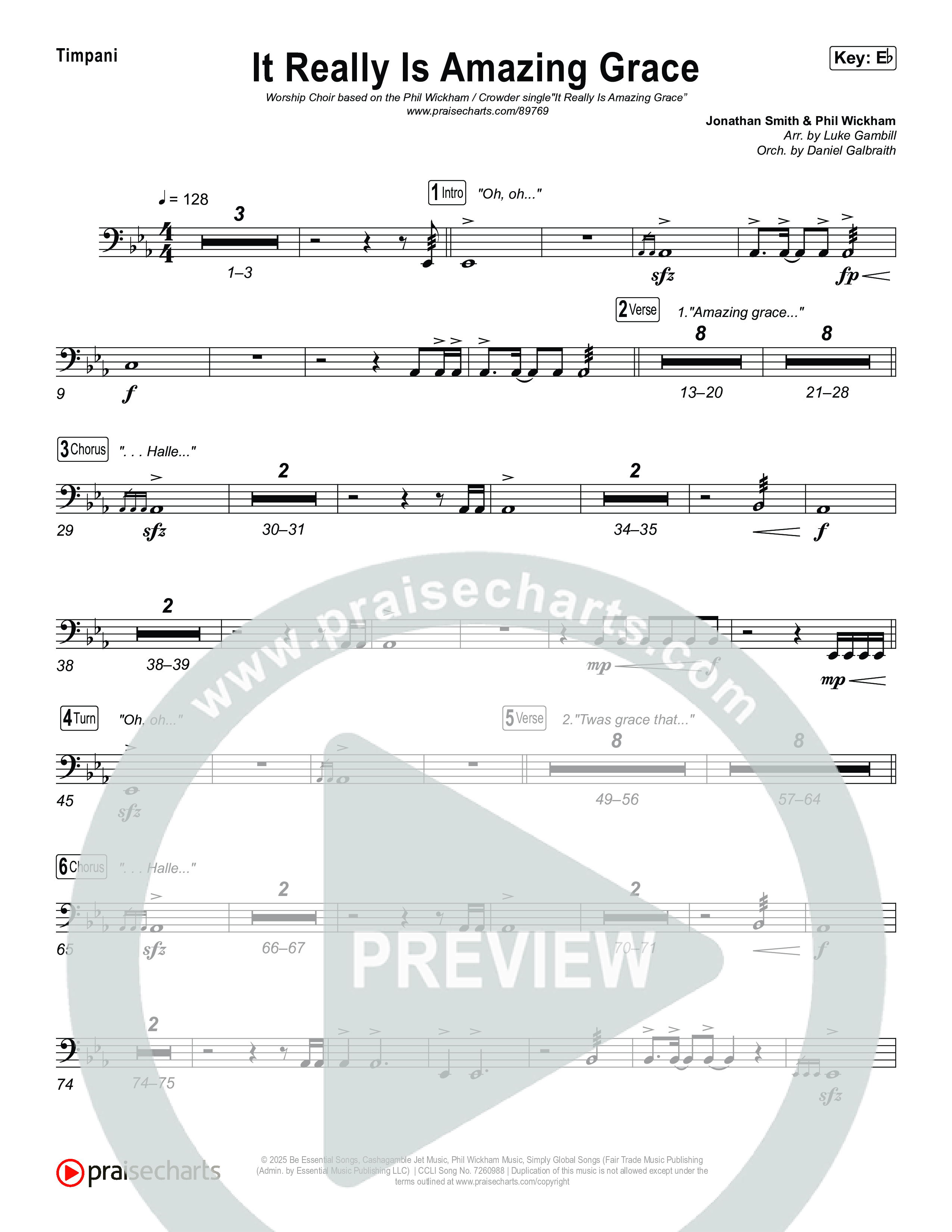 It Really Is Amazing Grace (Worship Choir/SAB) Timpani (Phil Wickham / Crowder / Arr. Luke Gambill)