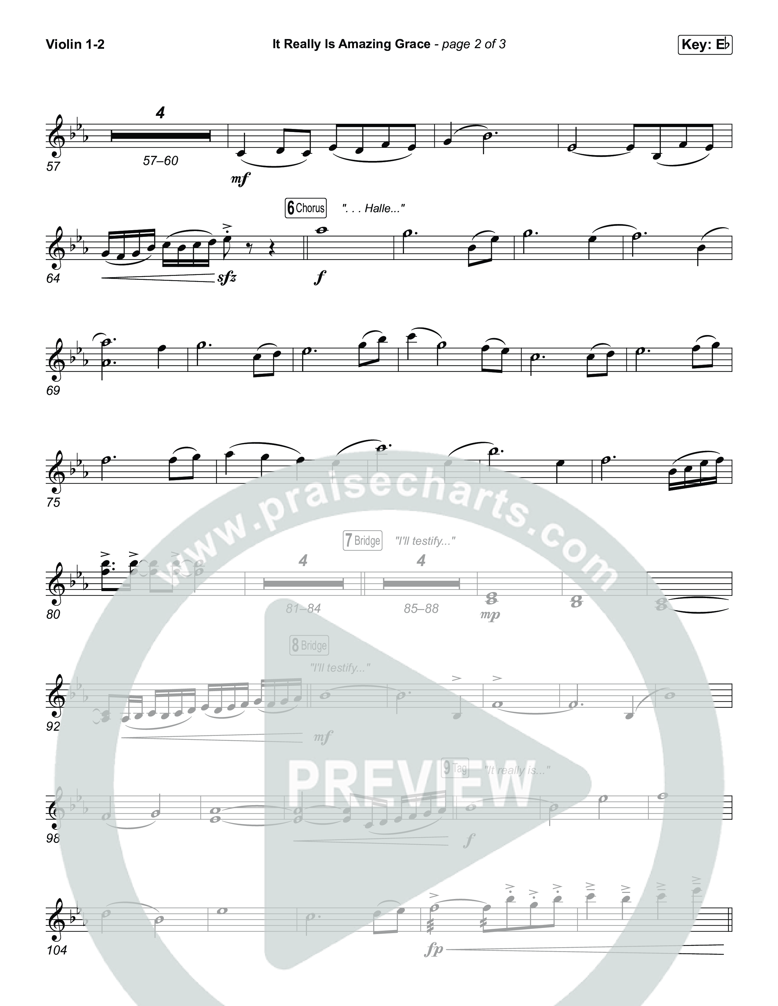 It Really Is Amazing Grace (Worship Choir/SAB) Violin 1/2 (Phil Wickham / Crowder / Arr. Luke Gambill)