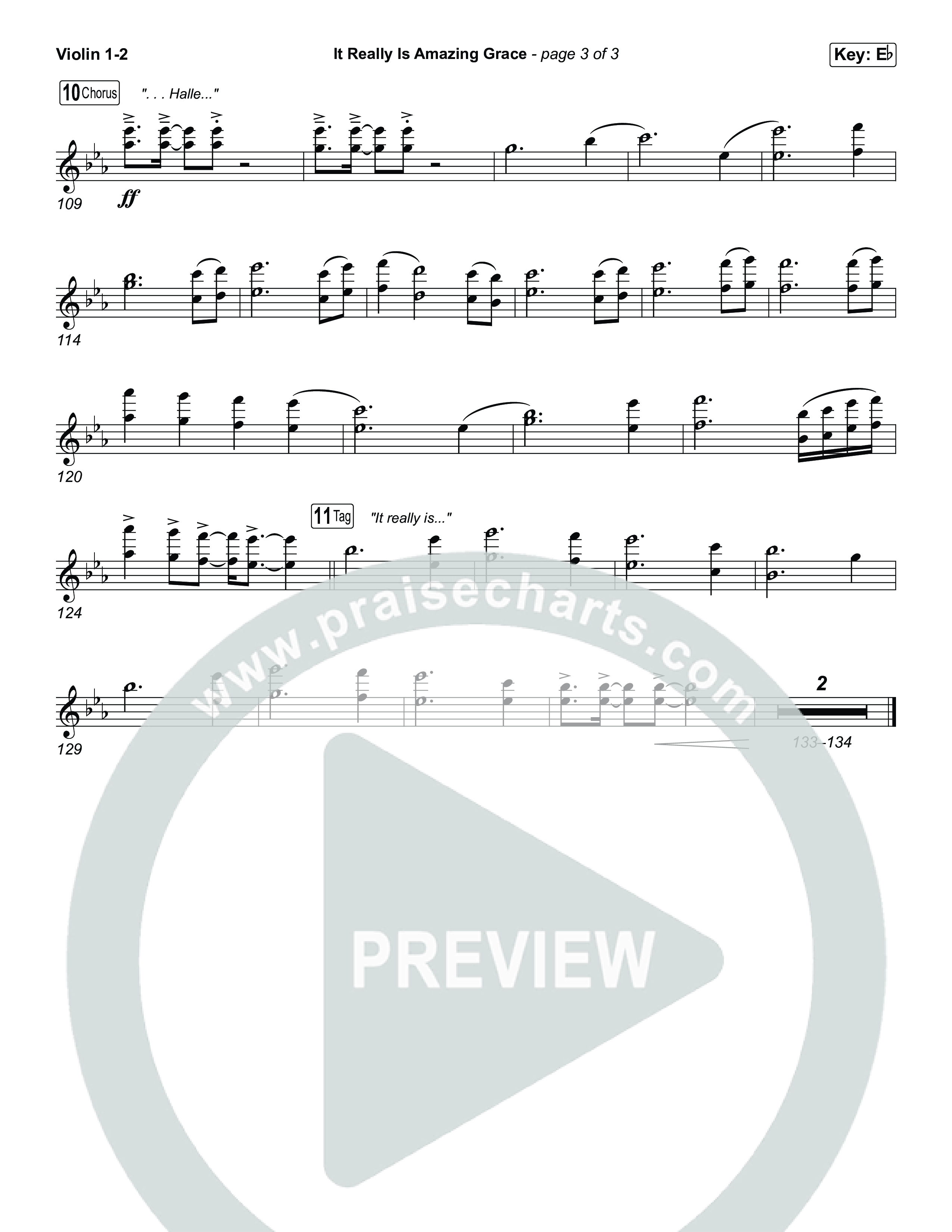 It Really Is Amazing Grace (Worship Choir/SAB) Violin 1/2 (Phil Wickham / Crowder / Arr. Luke Gambill)