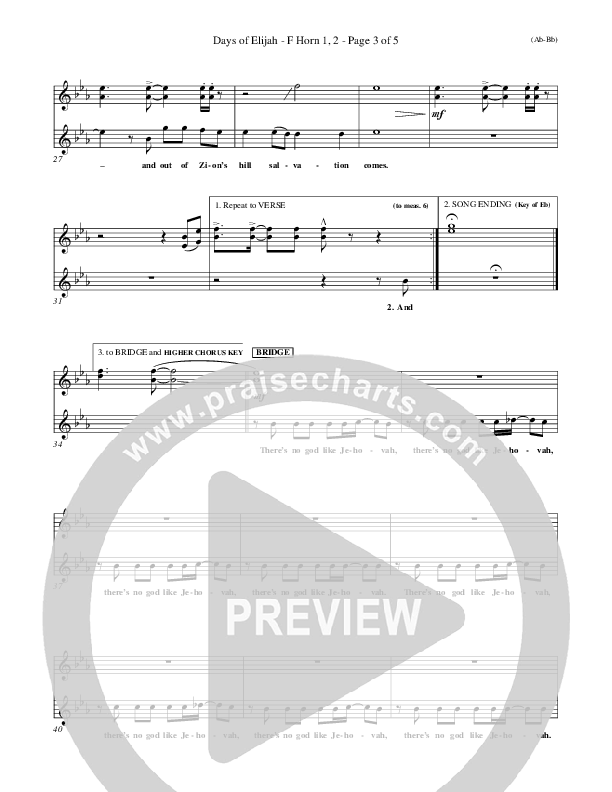 Days of Elijah French Horn (Robin Mark)