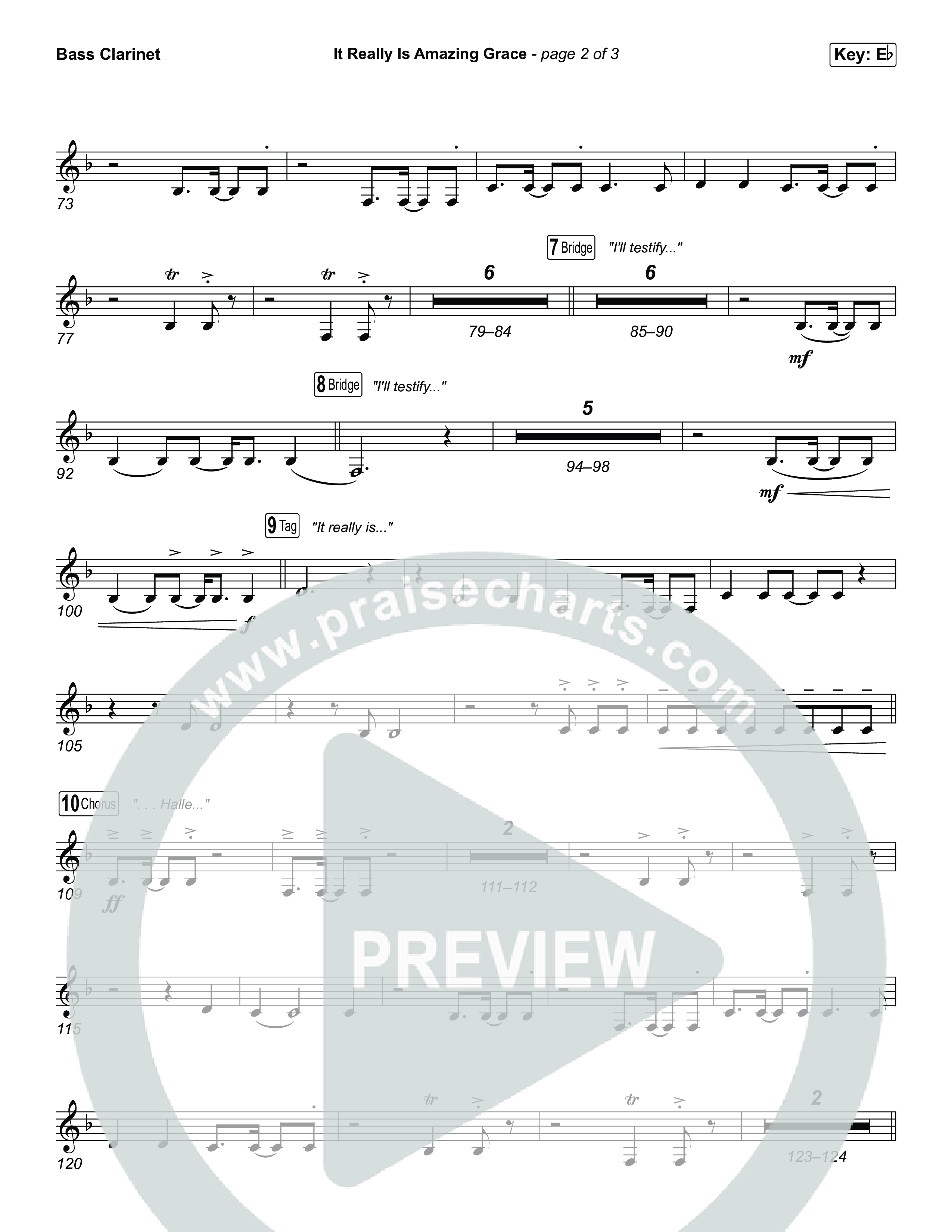 It Really Is Amazing Grace (Unison/2-Part) Bass Clarinet (Phil Wickham / Crowder / Arr. Luke Gambill)