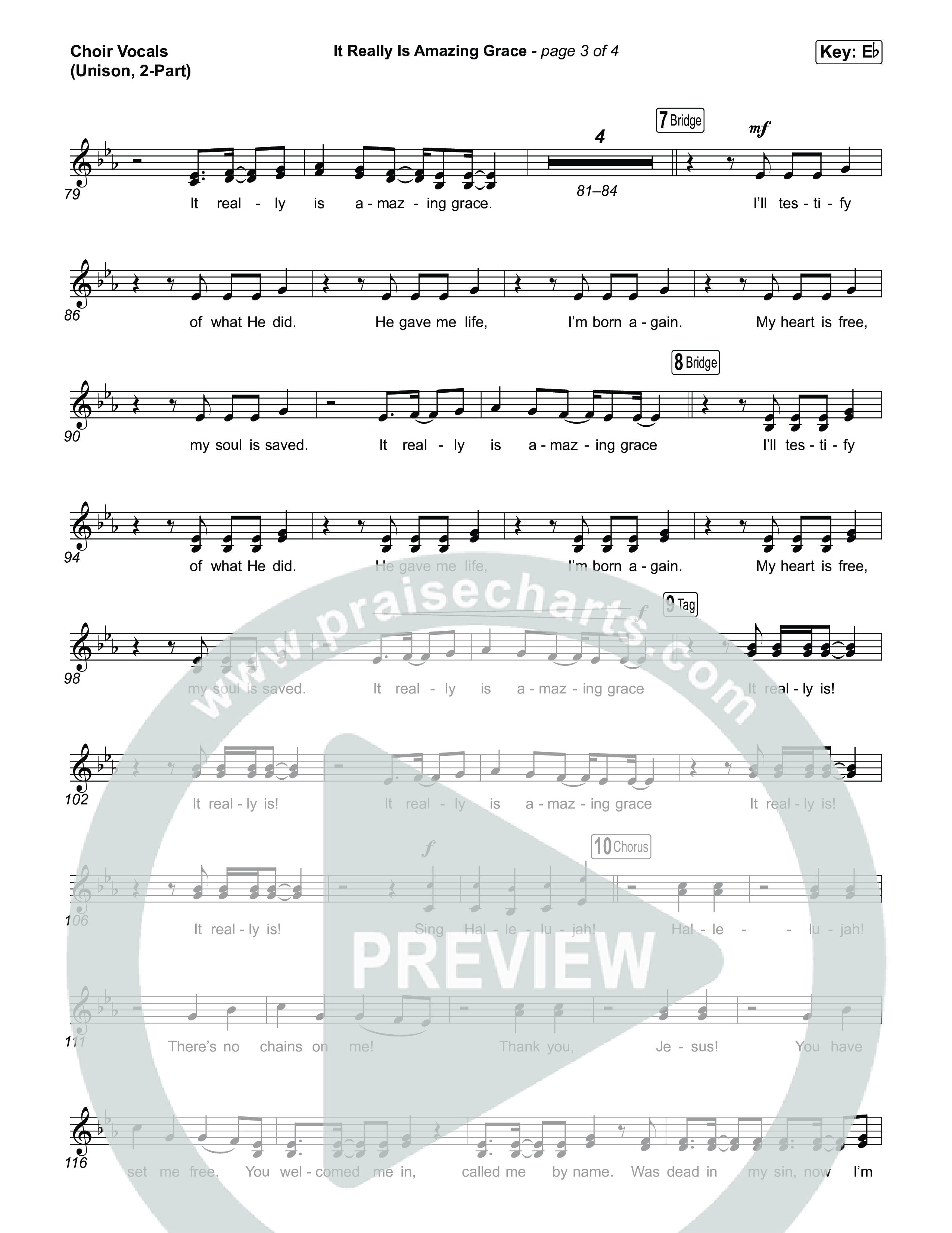 It Really Is Amazing Grace (Unison/2-Part) Choir Vocals (Uni/2-Part) (Phil Wickham / Crowder / Arr. Luke Gambill)