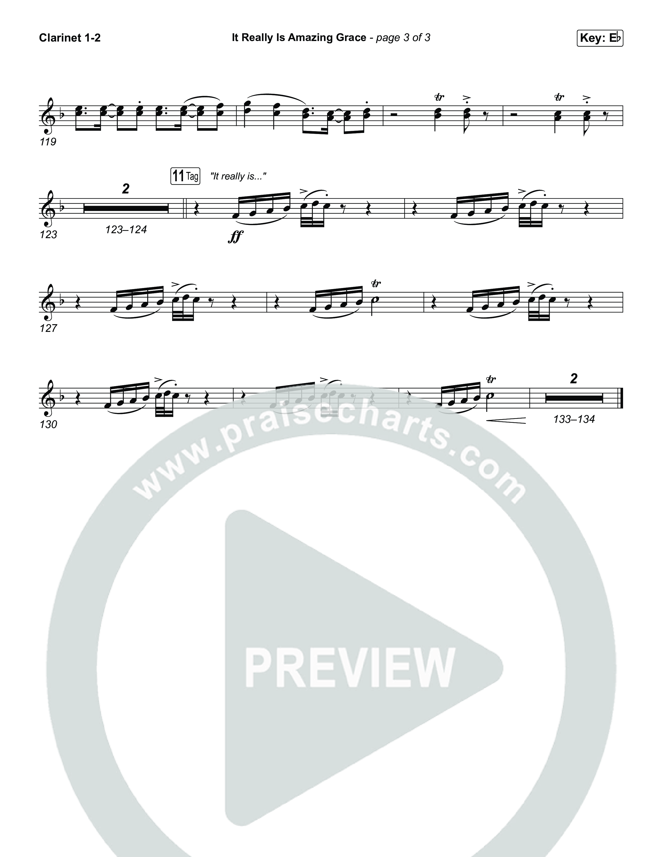 It Really Is Amazing Grace (Unison/2-Part) Clarinet 1/2 (Phil Wickham / Crowder / Arr. Luke Gambill)