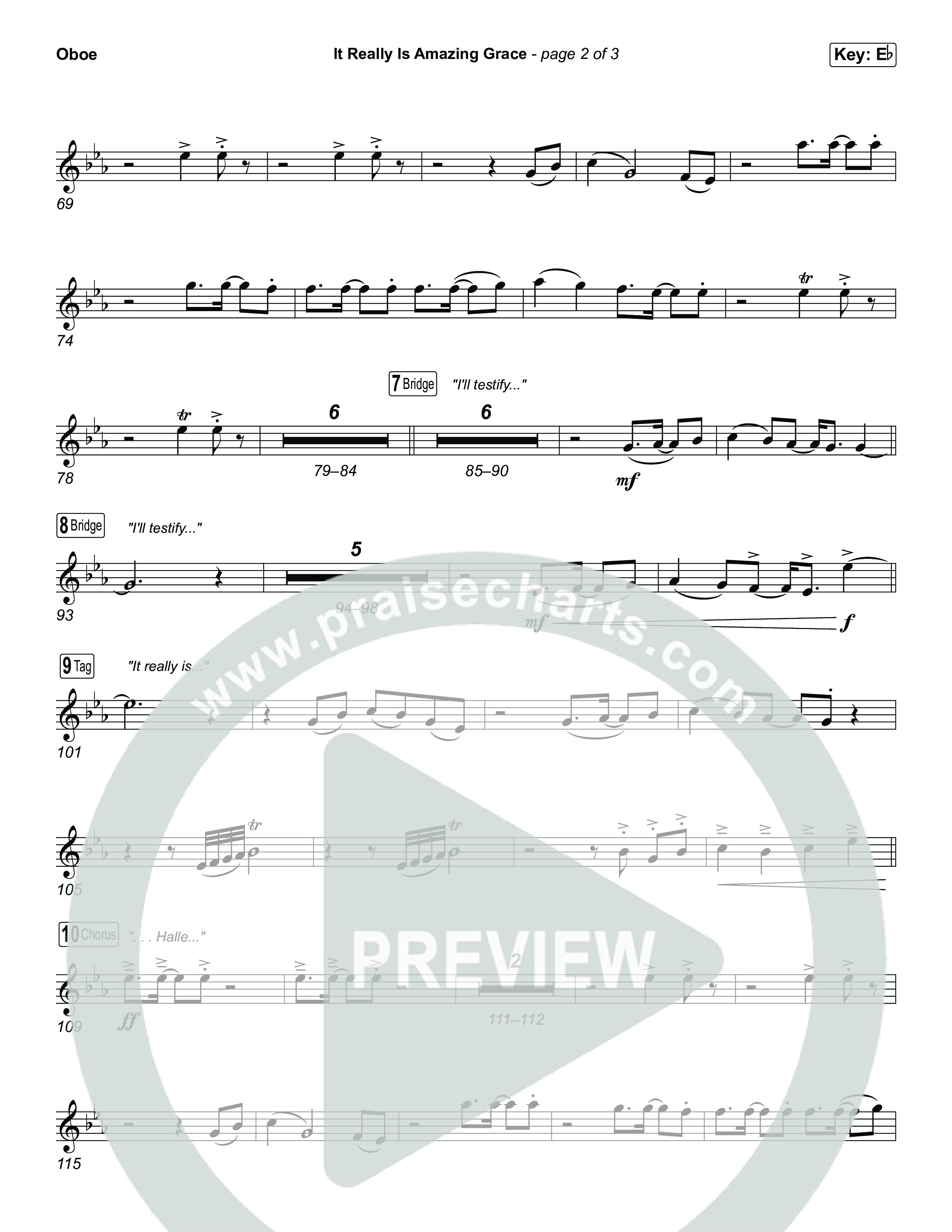 It Really Is Amazing Grace (Unison/2-Part) Oboe (Phil Wickham / Crowder / Arr. Luke Gambill)