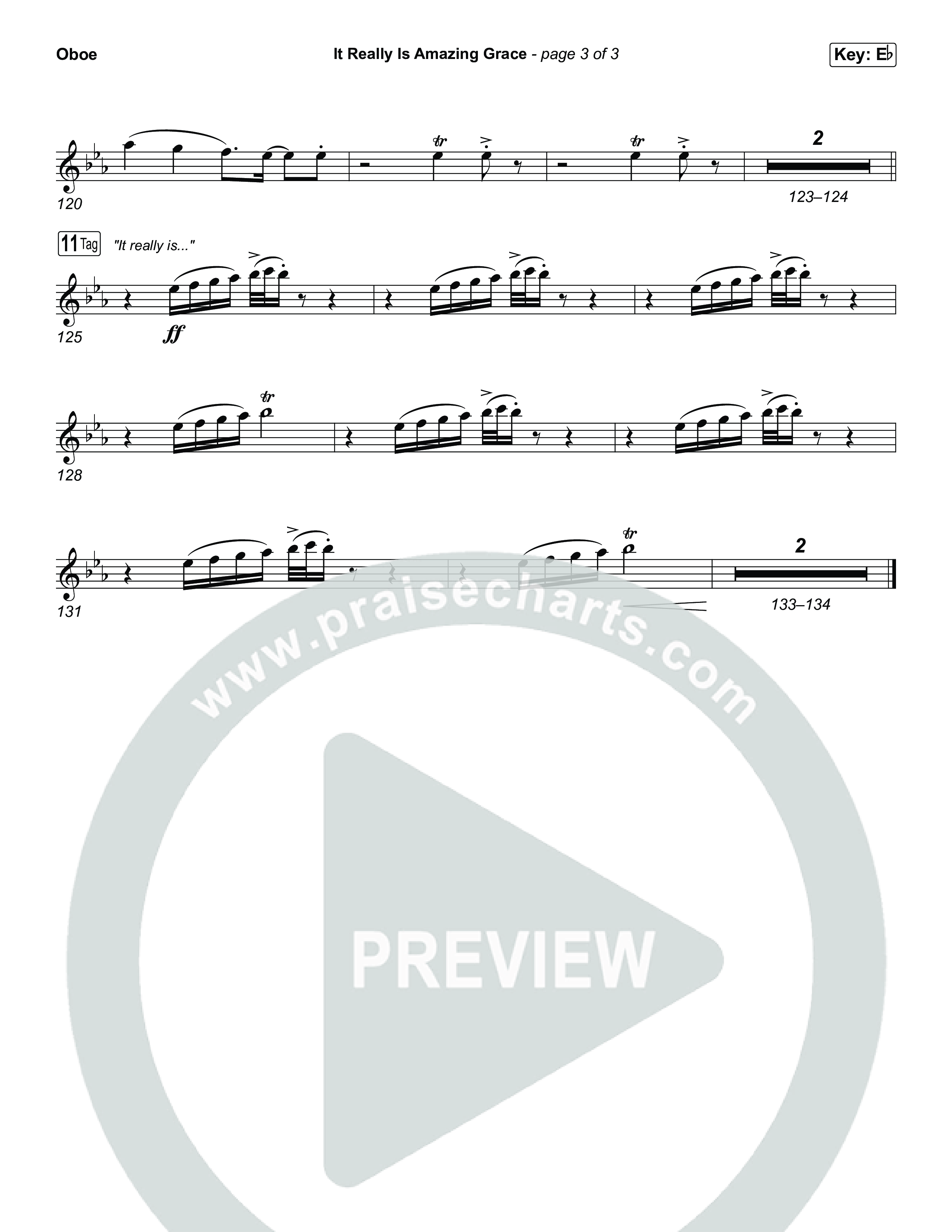 It Really Is Amazing Grace (Unison/2-Part) Oboe (Phil Wickham / Crowder / Arr. Luke Gambill)