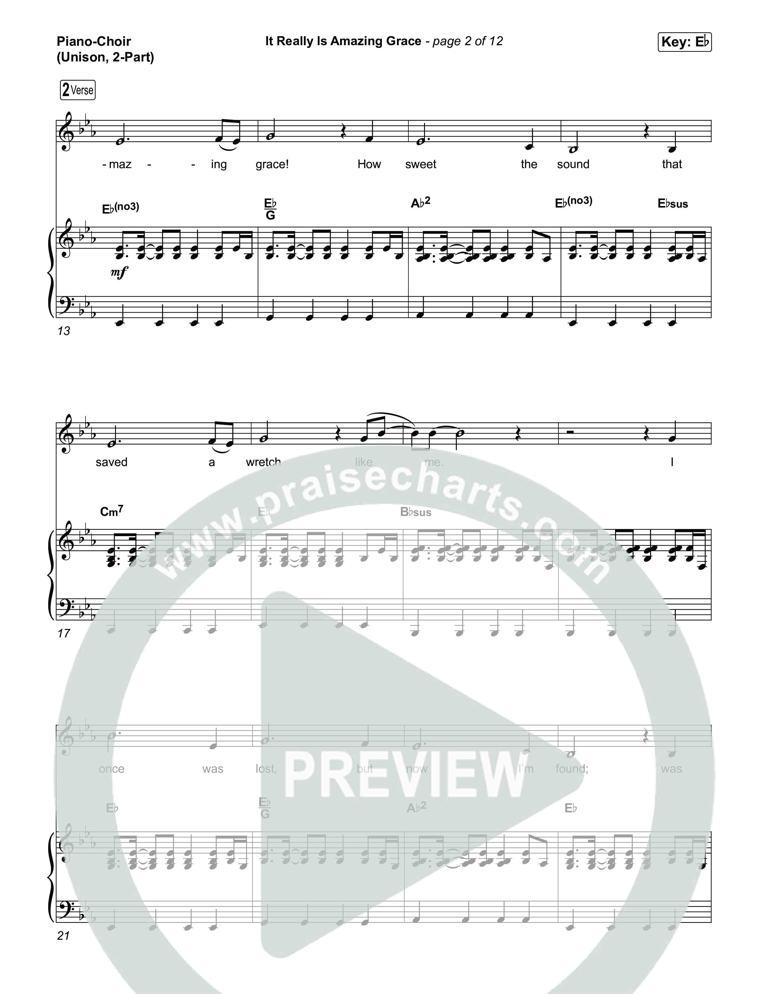 It Really Is Amazing Grace (Unison/2-Part) Piano/Choir (Uni/2-Part) (Phil Wickham / Crowder / Arr. Luke Gambill)