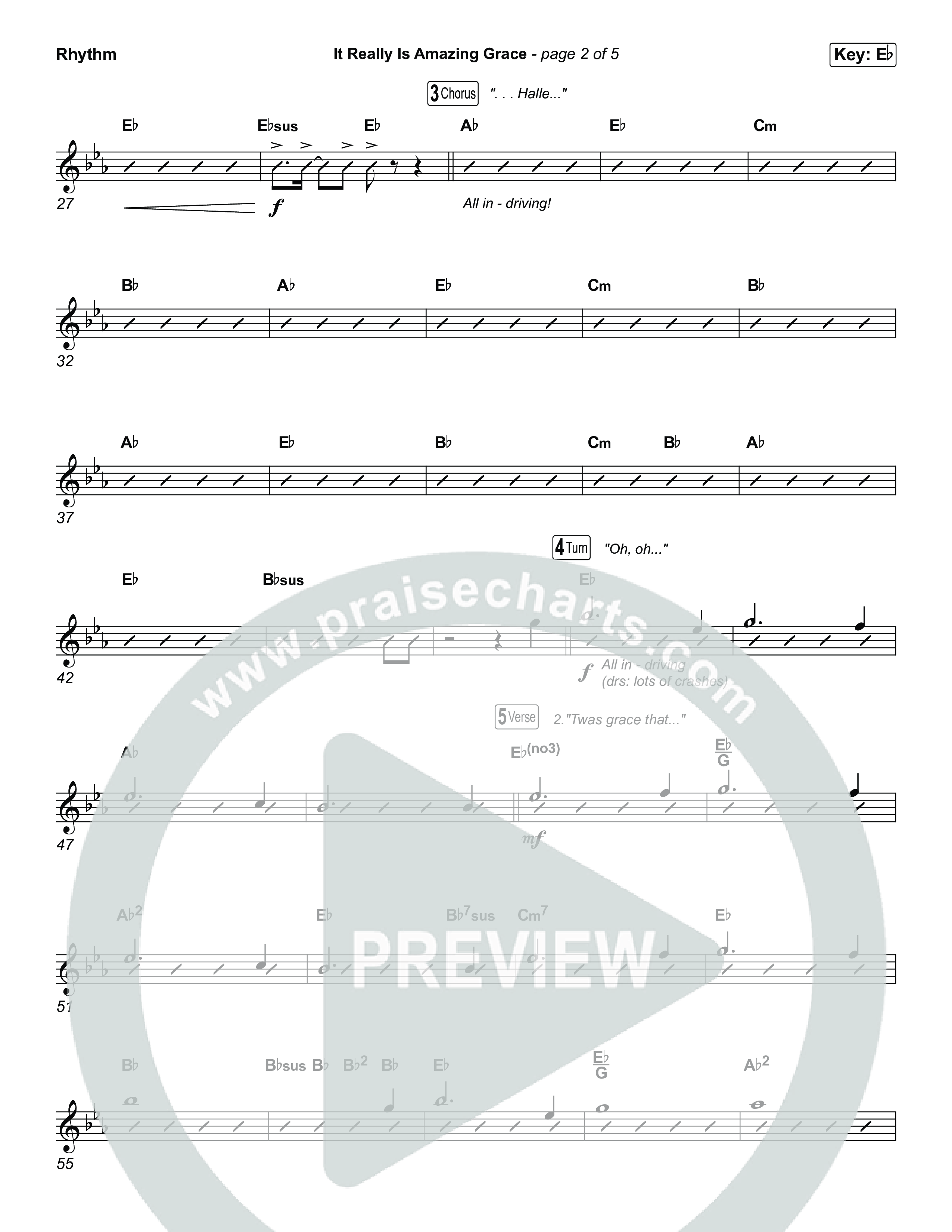 It Really Is Amazing Grace (Unison/2-Part) Rhythm Chart (Phil Wickham / Crowder / Arr. Luke Gambill)