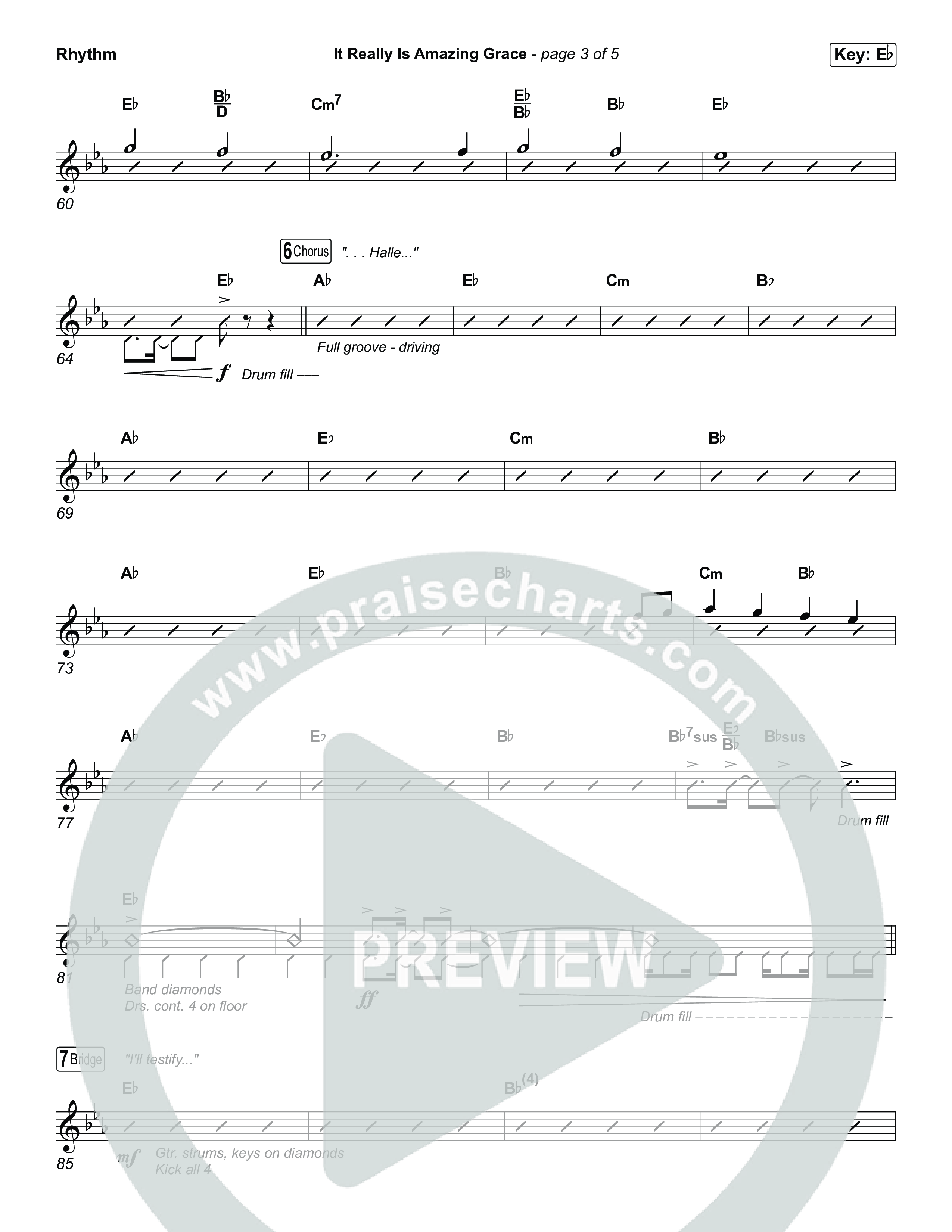 It Really Is Amazing Grace (Unison/2-Part) Rhythm Chart (Phil Wickham / Crowder / Arr. Luke Gambill)