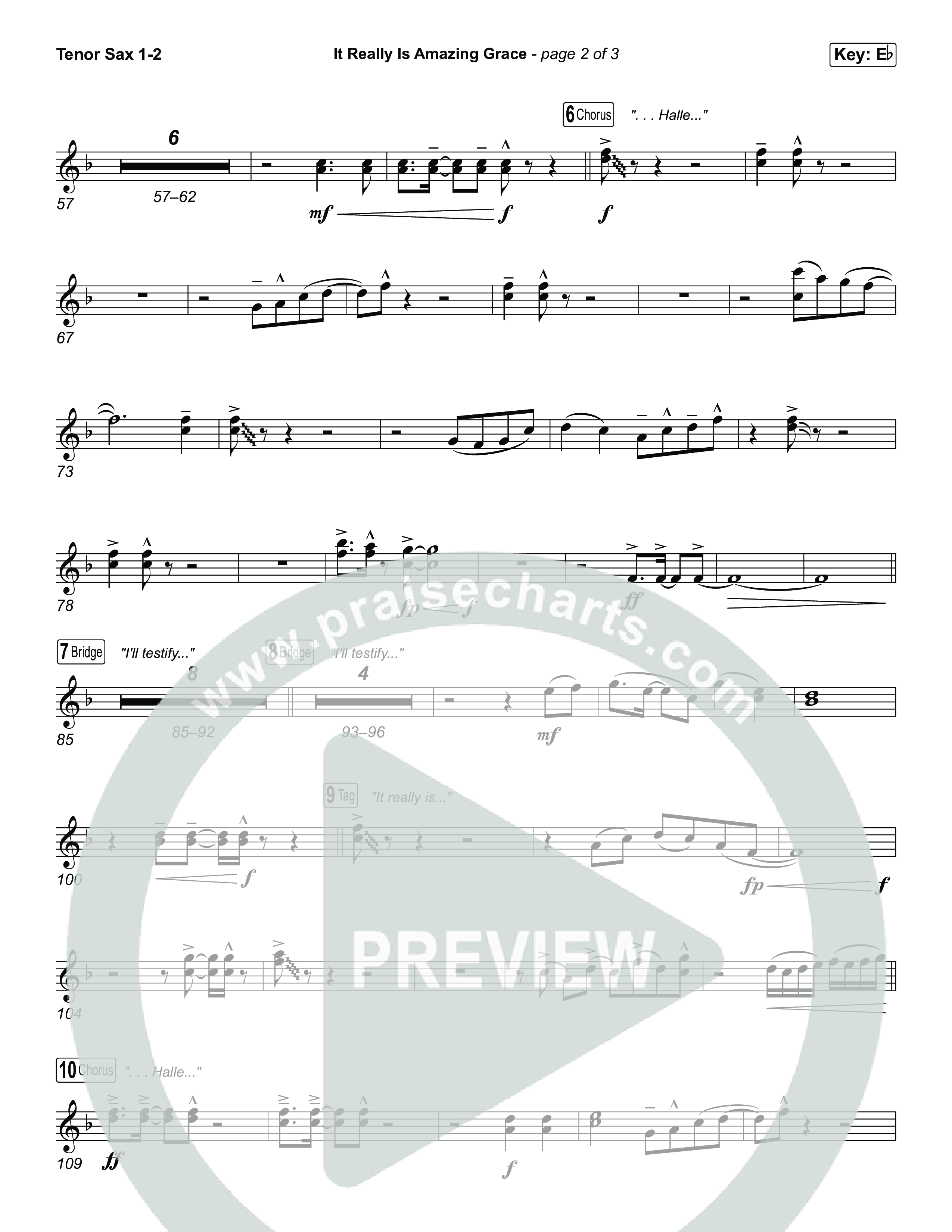 It Really Is Amazing Grace (Unison/2-Part) Tenor Sax 1/2 (Phil Wickham / Crowder / Arr. Luke Gambill)