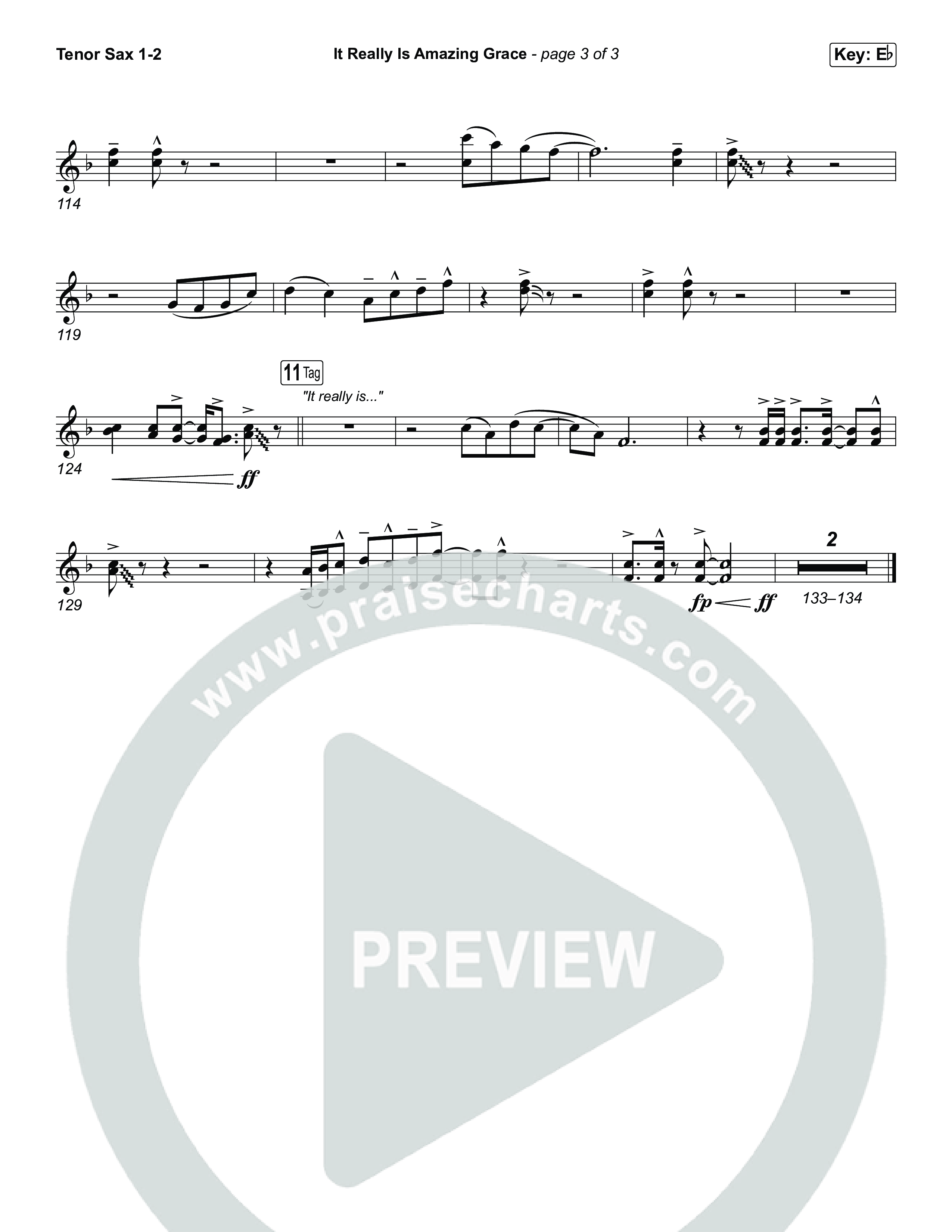 It Really Is Amazing Grace (Unison/2-Part) Tenor Sax 1/2 (Phil Wickham / Crowder / Arr. Luke Gambill)