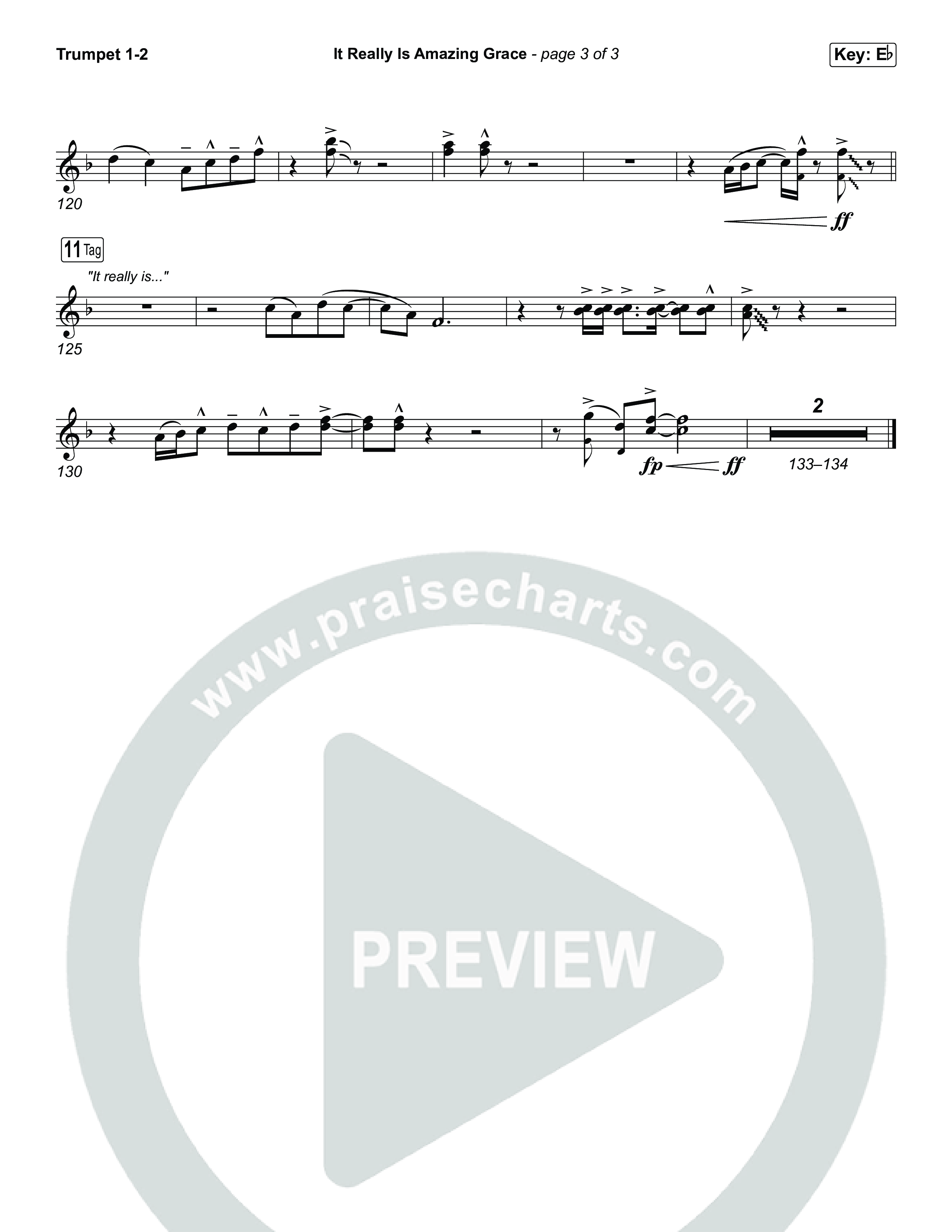 It Really Is Amazing Grace (Unison/2-Part) Trumpet 1,2 (Phil Wickham / Crowder / Arr. Luke Gambill)