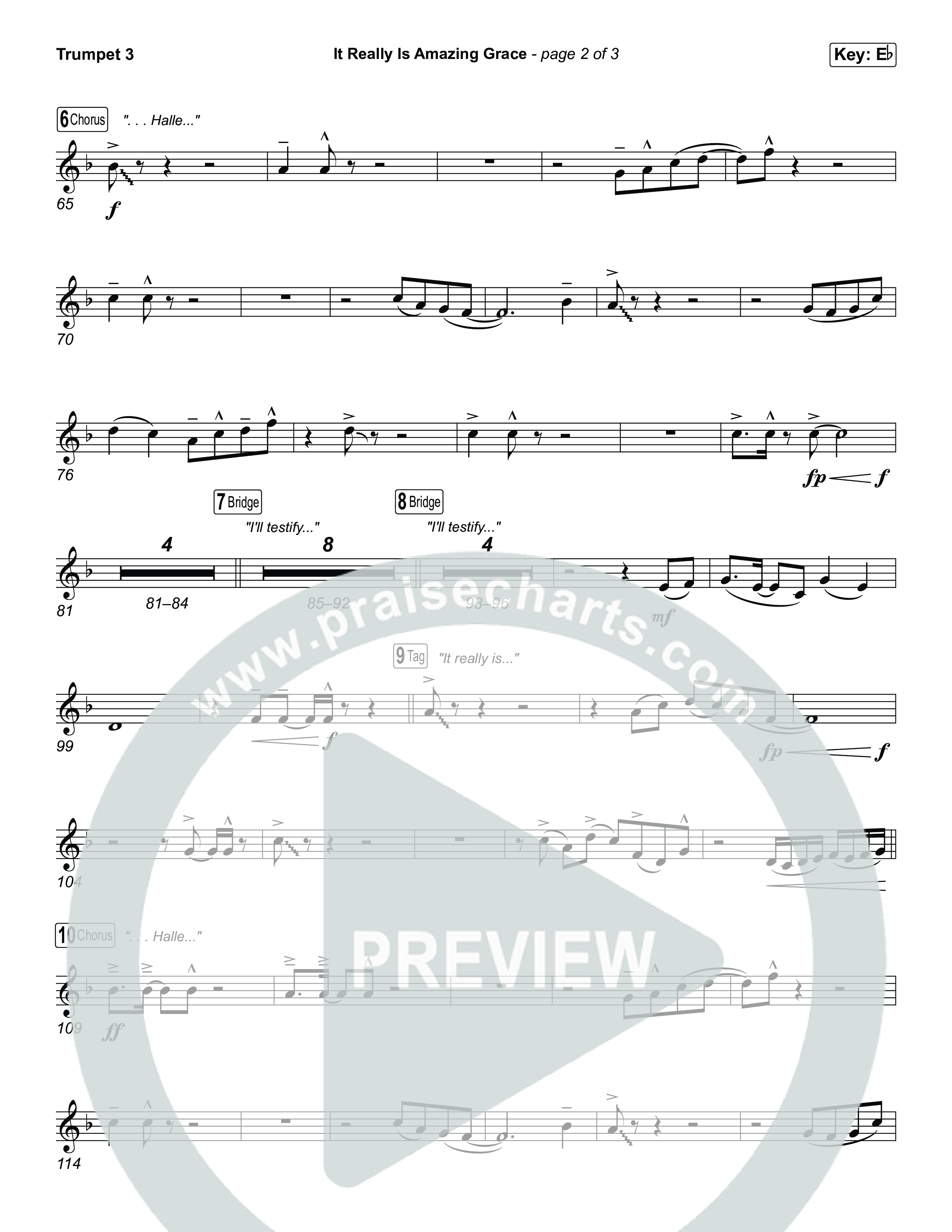 It Really Is Amazing Grace (Unison/2-Part) Trumpet 3 (Phil Wickham / Crowder / Arr. Luke Gambill)